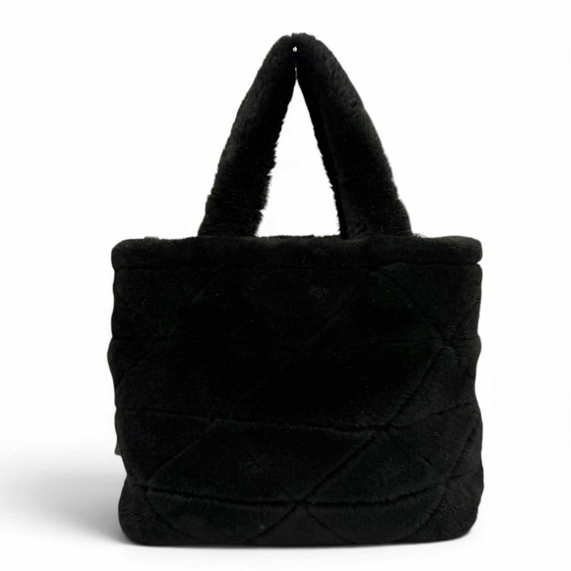 Prada PRADA 1BG378 Triangle Logo 2-Way Shearling Fur Shoulder Bag with Pouch, Black, Made in Italy, Women's, Dust Size ONE SIZE - 3 Thumbnail