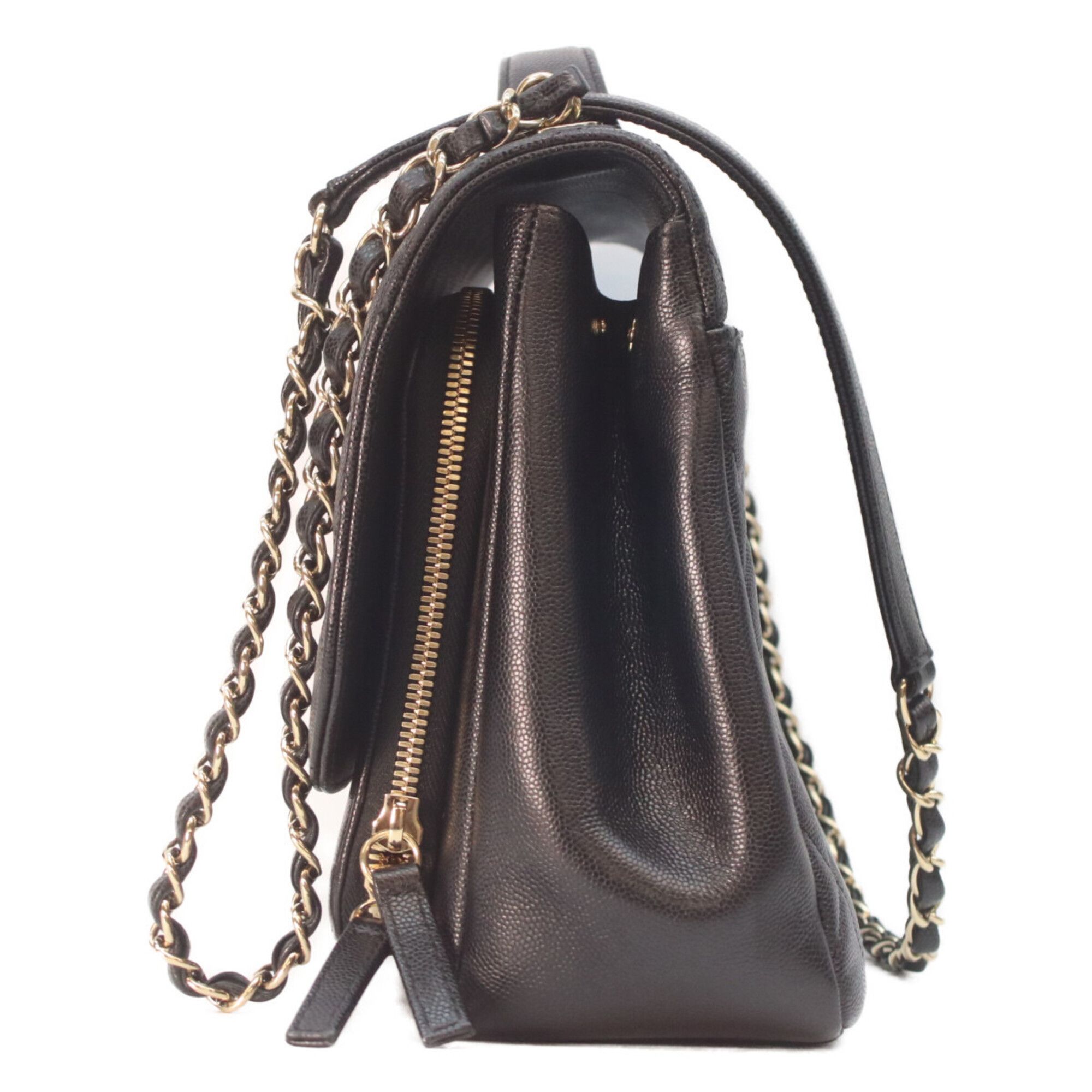 Chanel CHANEL A93607 Caviar Business Affinity 2-Way Bag Shoulder Black Gold Hardware Women's Size ONE SIZE - 2 Thumbnail