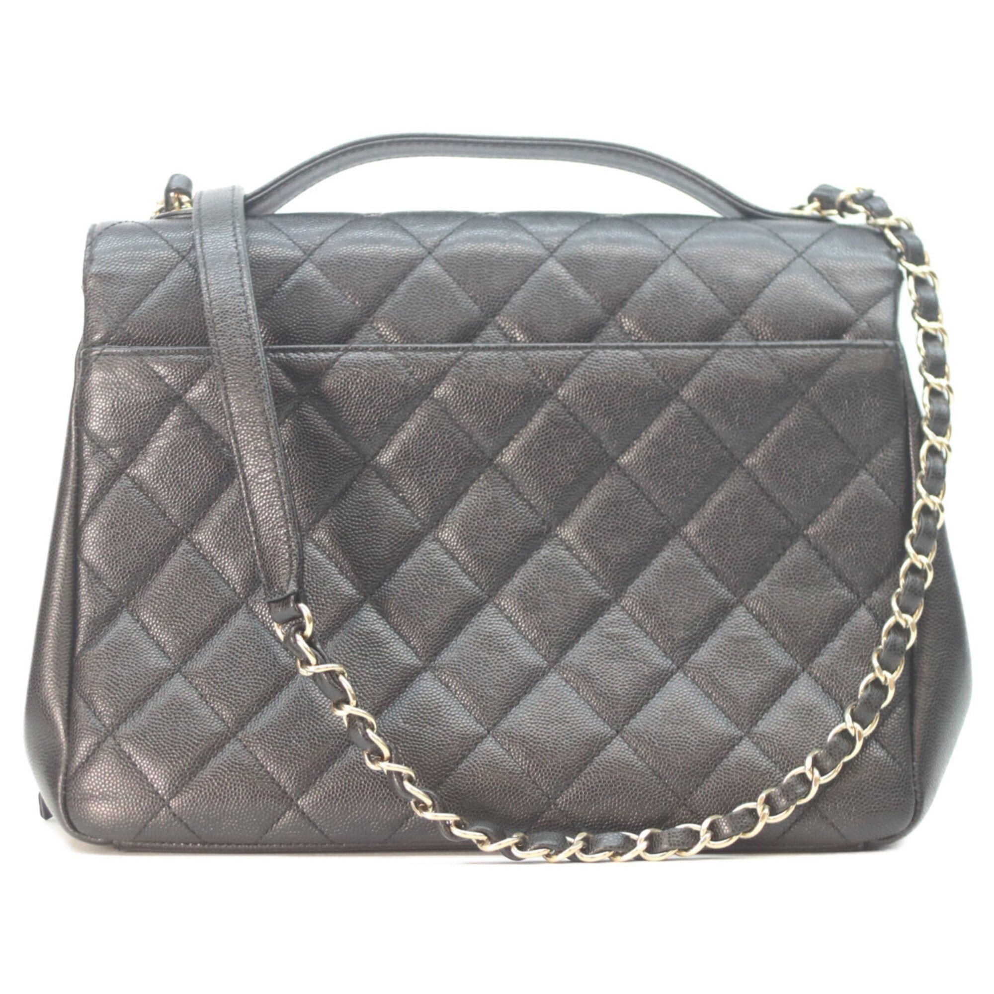 Chanel CHANEL A93607 Caviar Business Affinity 2-Way Bag Shoulder Black Gold Hardware Women's Size ONE SIZE - 3 Thumbnail