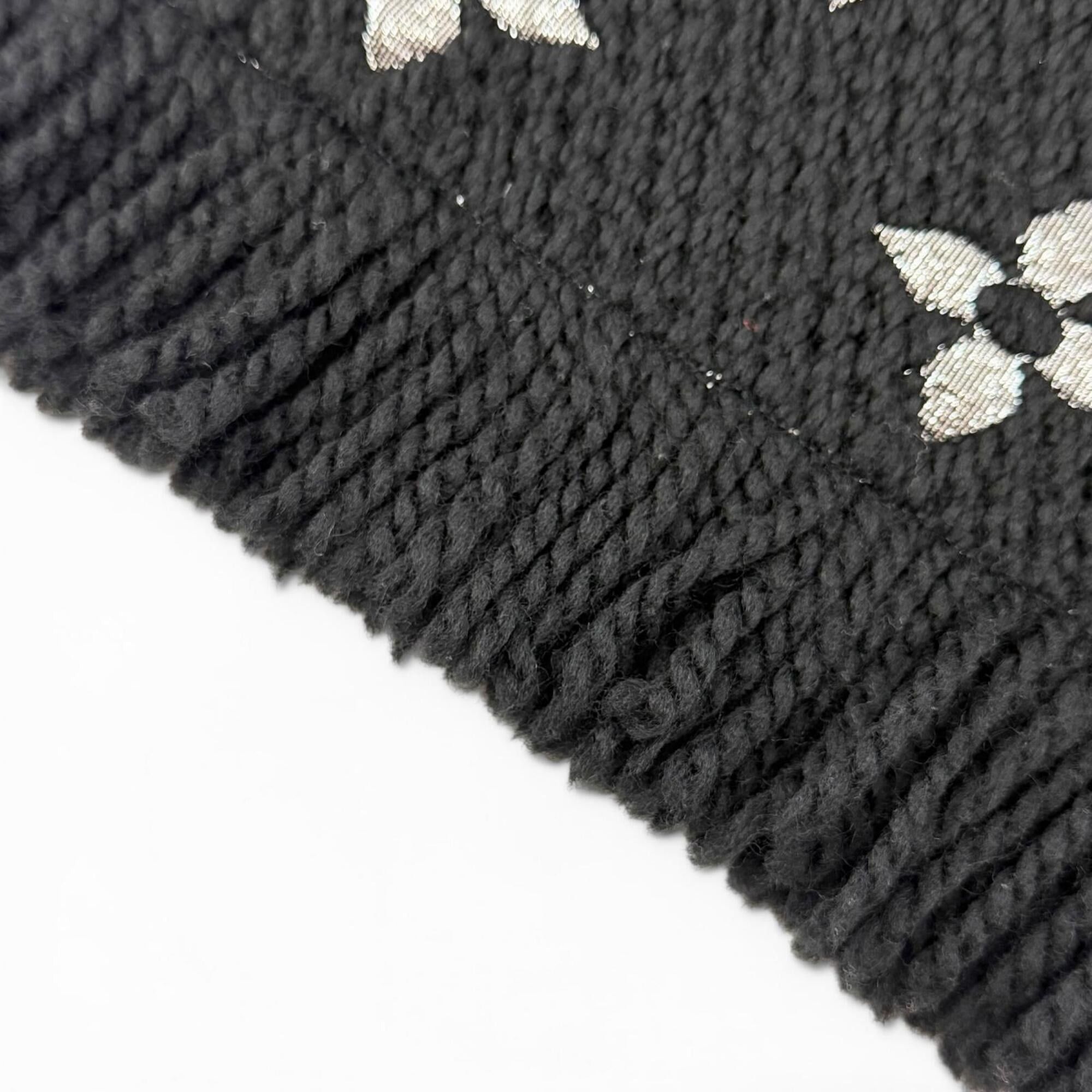 Louis Vuitton LOUIS VUITTON M75833 Echarpe Logomania Shine Wool Silk Stole Scarf, Black, Made in Italy, Authentic, Women's, with Box Size ONE SIZE - 6 Thumbnail
