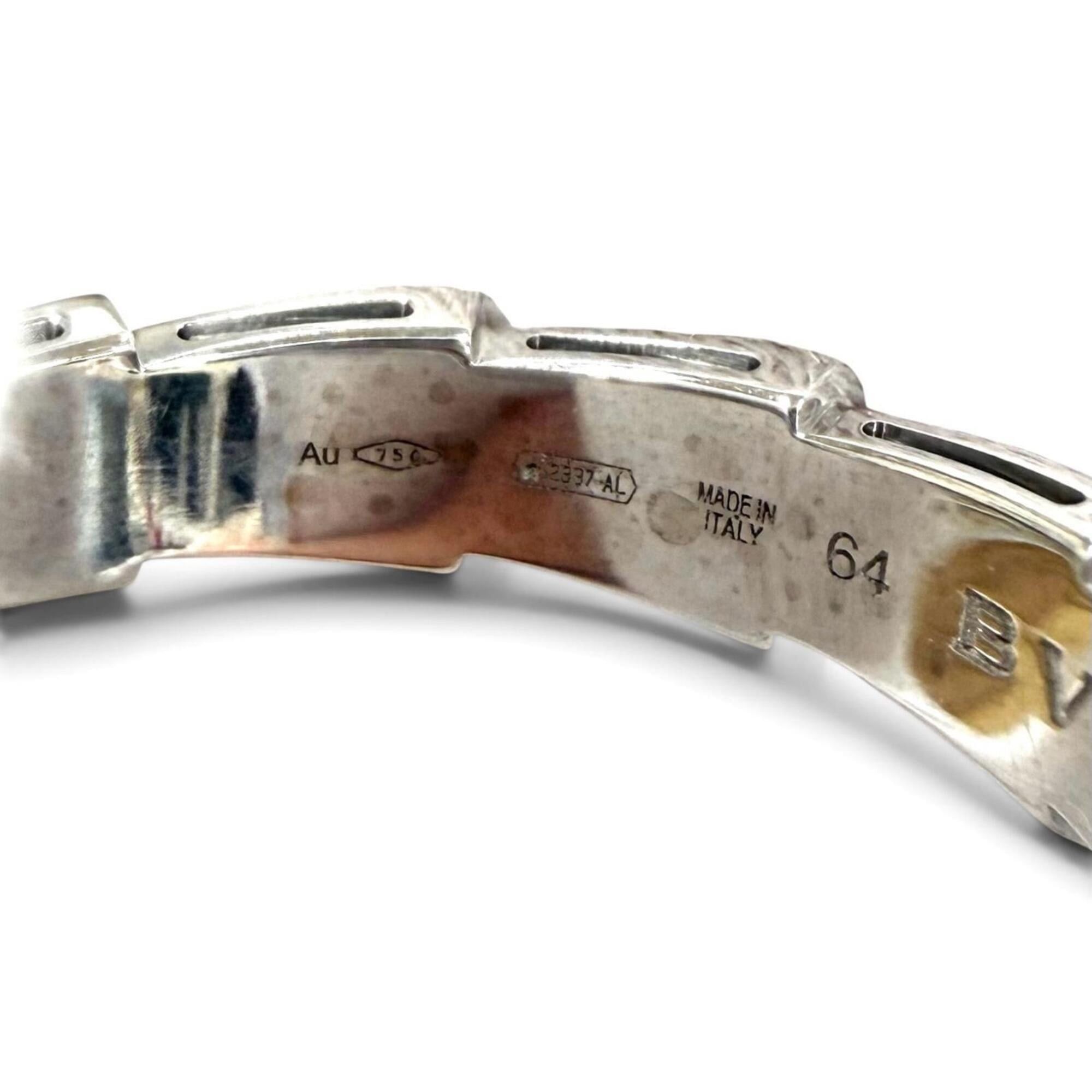 Bvlgari BVLGARI Viper Ring, 18K 750 (WG), Rare Size, Silver, Size 64, Made in Italy, Weight 8.8g, Men's Size ONE SIZE - 5 Thumbnail