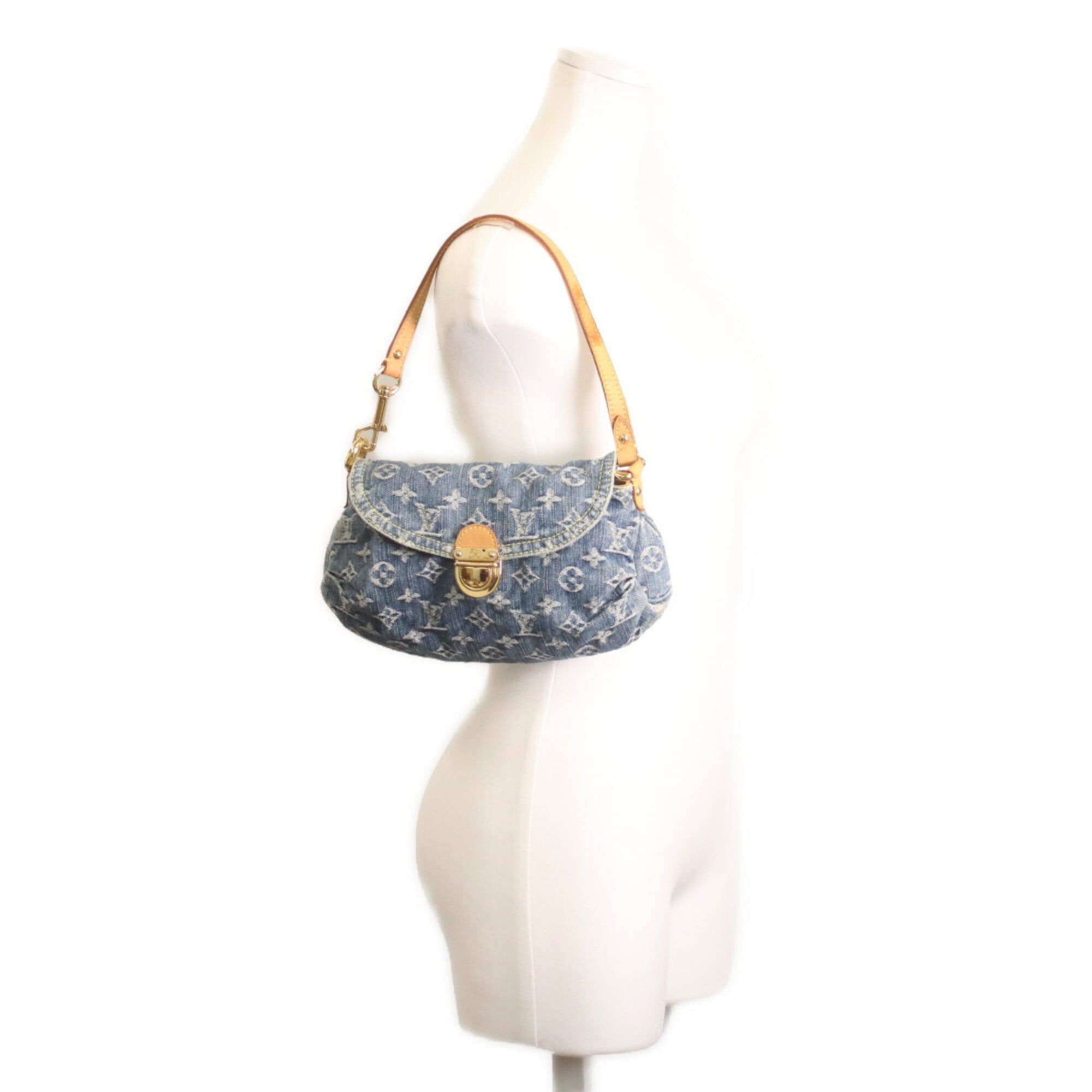 Louis Vuitton LOUIS VUITTON M95050 Monogram Denim Mini Pleaty Shoulder Bag, Indigo, Gold Hardware, Women's Size ONE SIZE - 12 Thumbnail