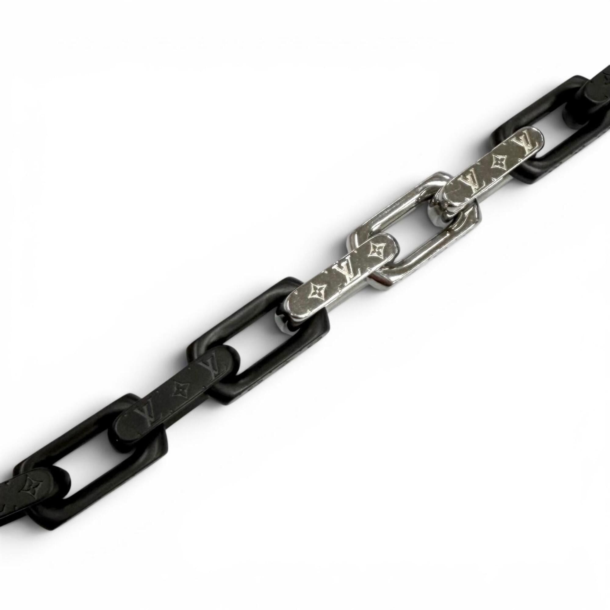 Louis Vuitton LOUIS VUITTON (Louis Vuitton) 2025 Model M00686 Monogram Chain Bracelet, Black and Silver, Size M, Women's Size ONE SIZE - 6 Thumbnail