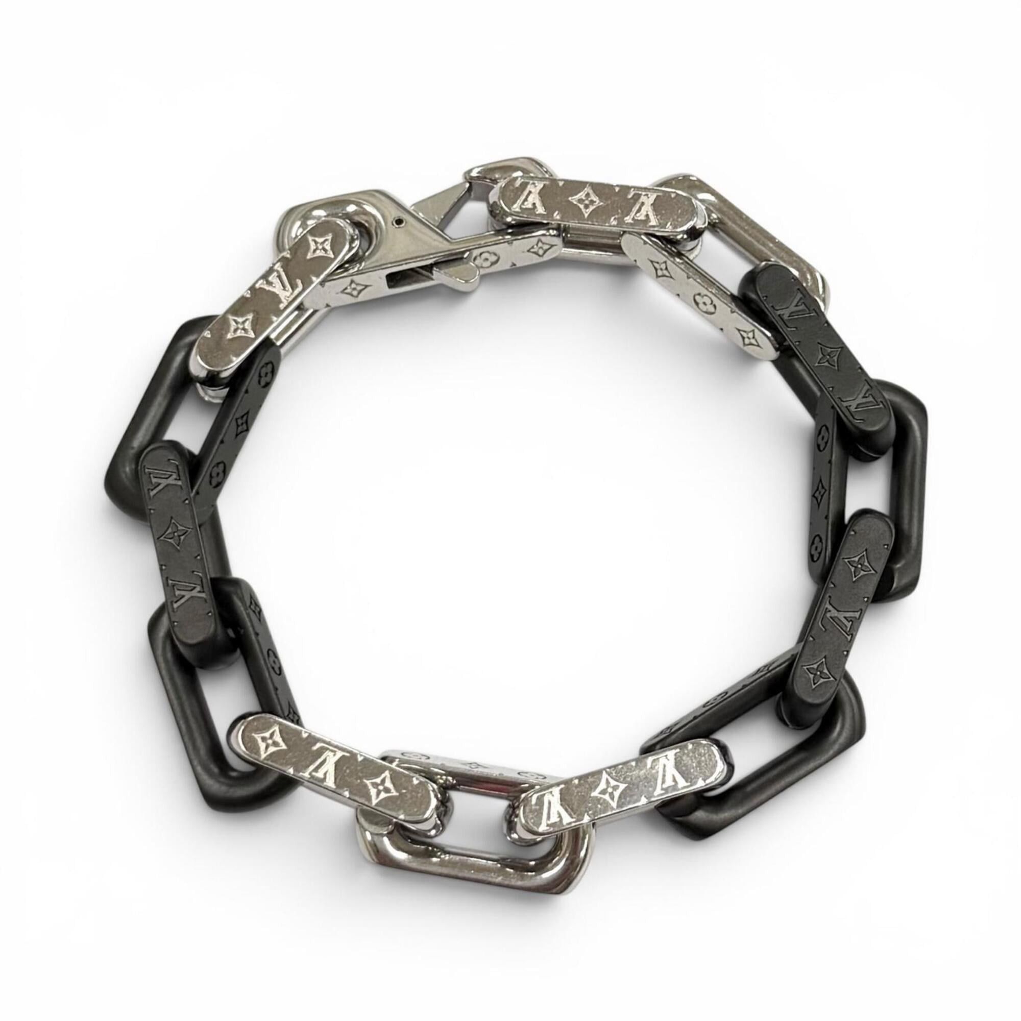 Louis Vuitton LOUIS VUITTON (Louis Vuitton) 2025 Model M00686 Monogram Chain Bracelet, Black and Silver, Size M, Women's Size ONE SIZE - 4 Thumbnail