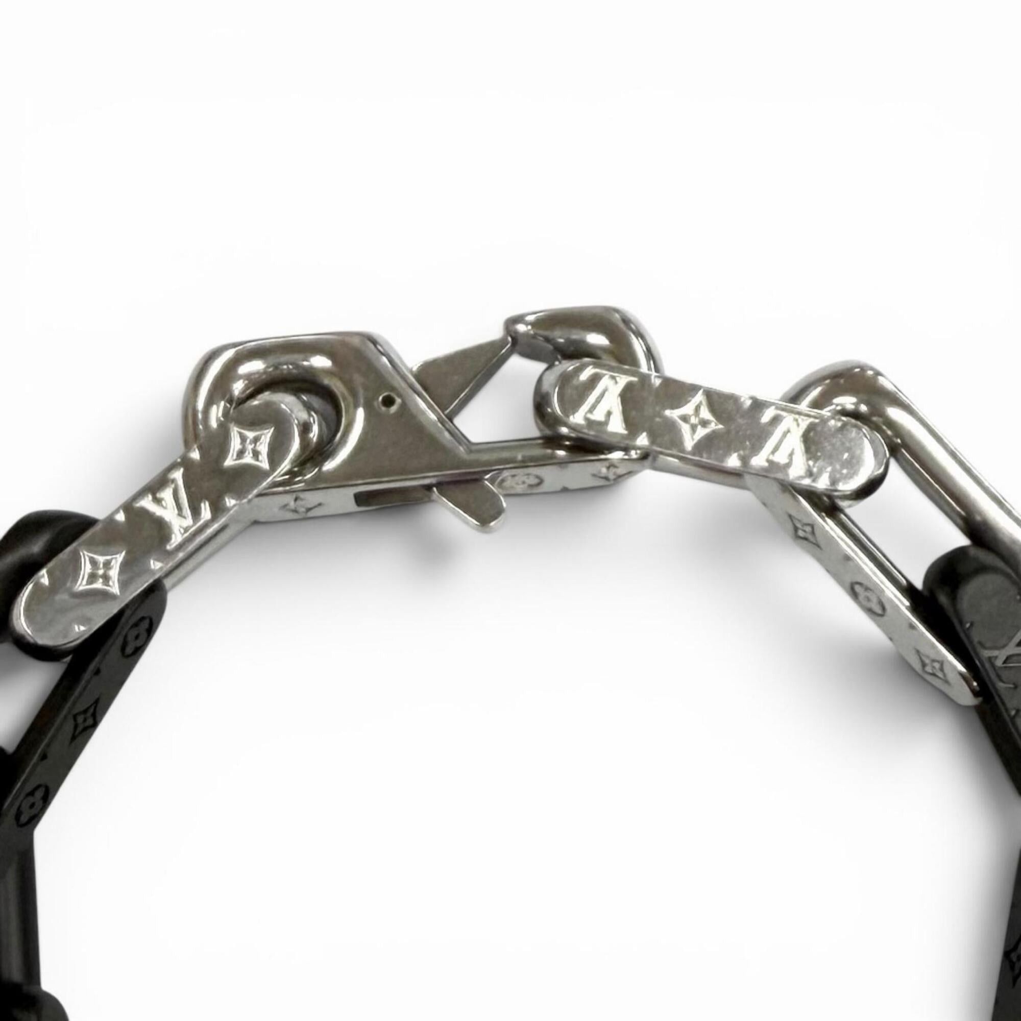 Louis Vuitton LOUIS VUITTON (Louis Vuitton) 2025 Model M00686 Monogram Chain Bracelet, Black and Silver, Size M, Women's Size ONE SIZE - 7 Thumbnail
