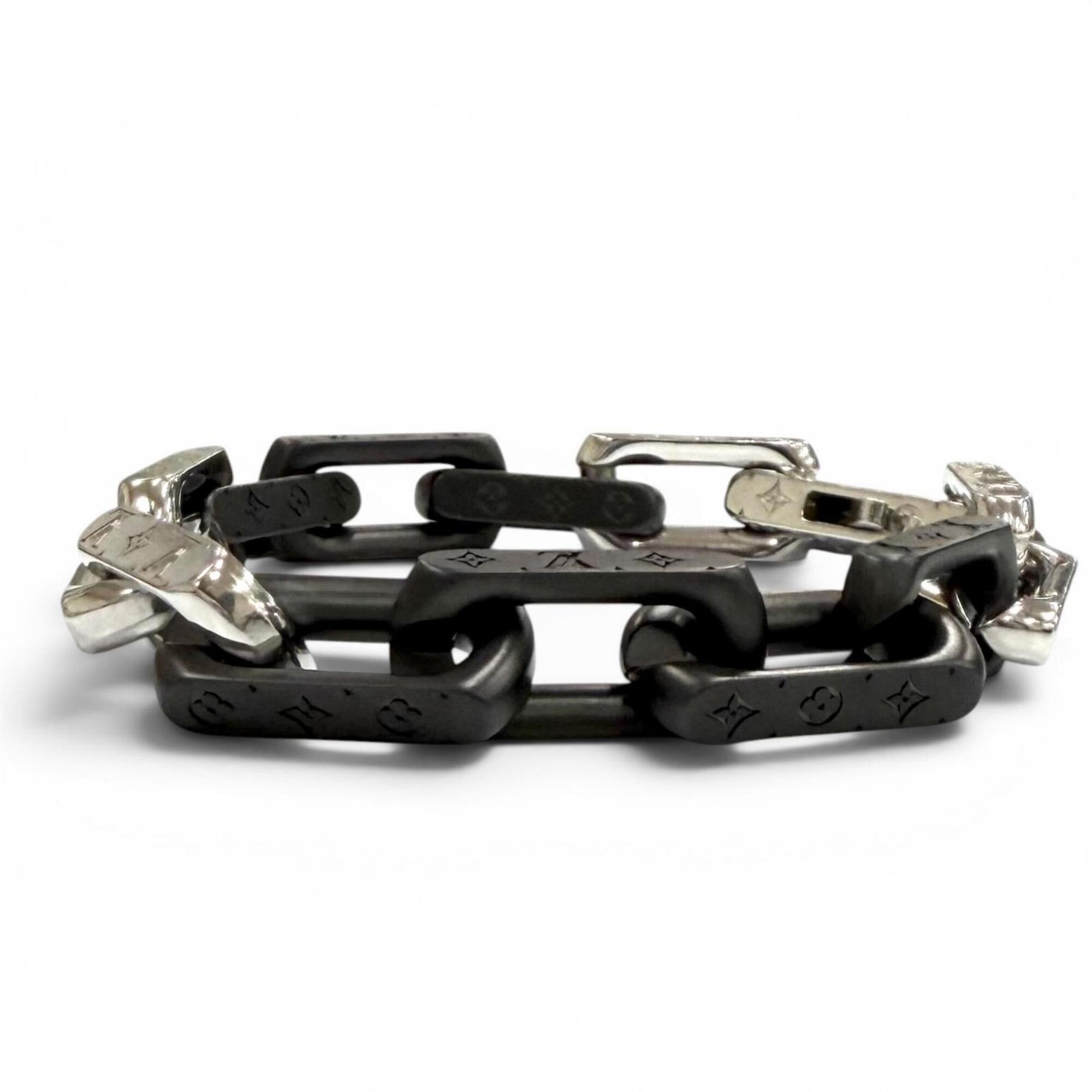 Louis Vuitton LOUIS VUITTON (Louis Vuitton) 2025 Model M00686 Monogram Chain Bracelet, Black and Silver, Size M, Women's Size ONE SIZE - 3 Thumbnail