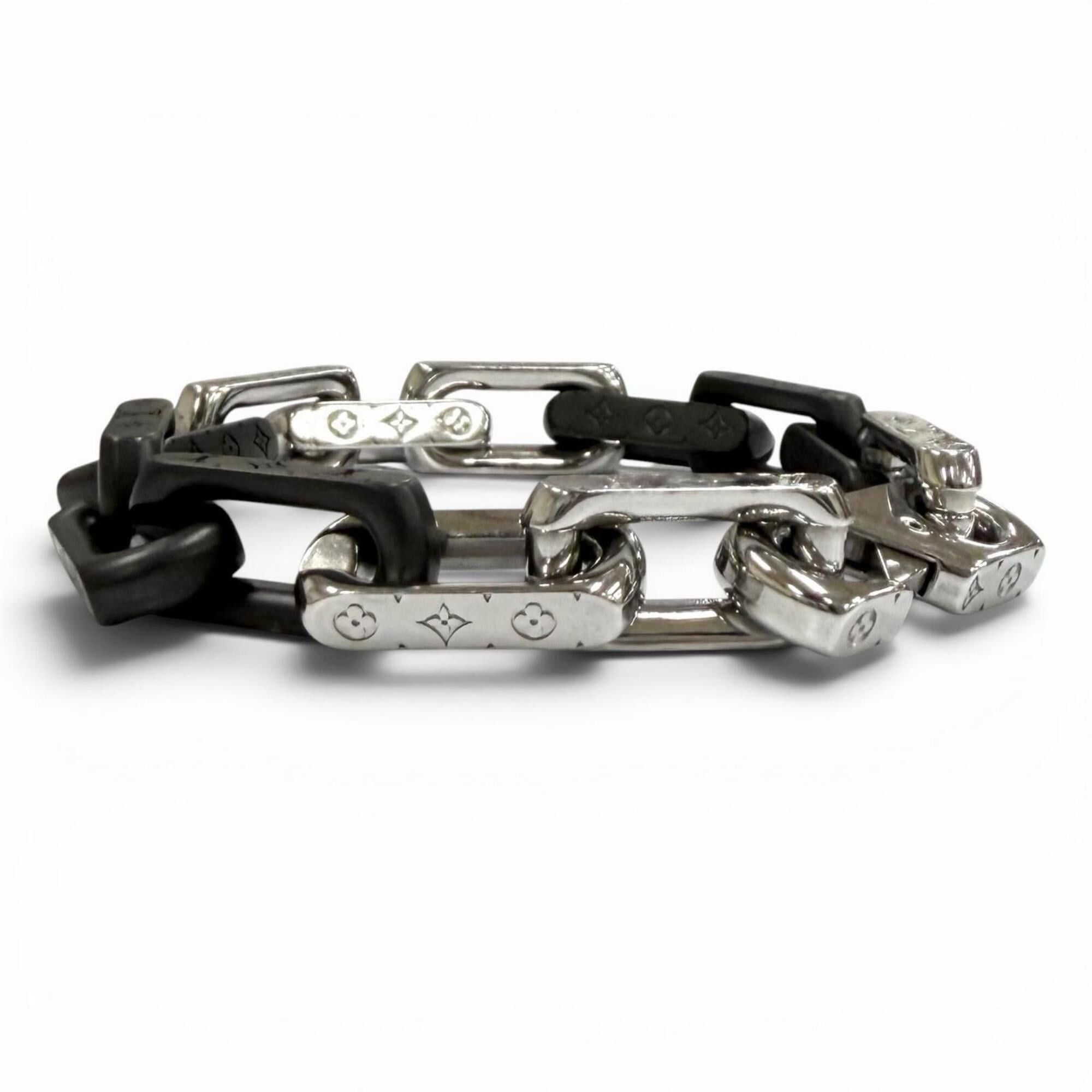 Louis Vuitton LOUIS VUITTON (Louis Vuitton) 2025 Model M00686 Monogram Chain Bracelet, Black and Silver, Size M, Women's Size ONE SIZE - 2 Thumbnail