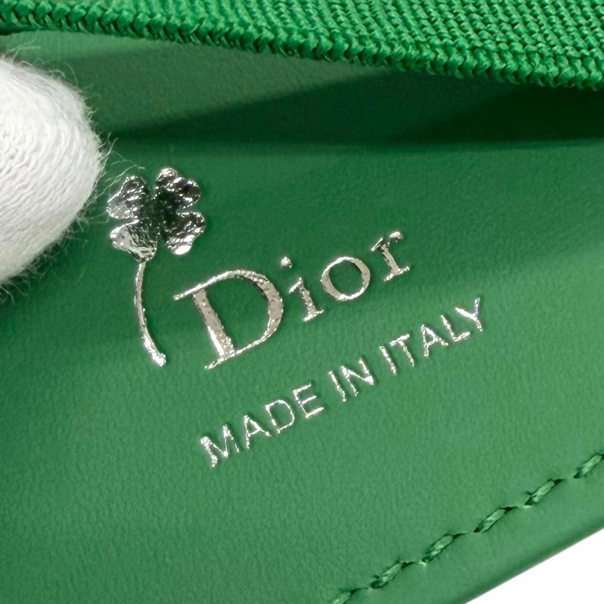Dior Christian Dior DIOR 2ESCH197TRF Magic Wallet, Calfskin Leather, Clover Embossed Bi-fold, Business Card Holder/Card Case, Green, Made in Italy, Comes with Box and Dust Bag. Highly Recommended! Size ONE SIZE - 8 Thumbnail