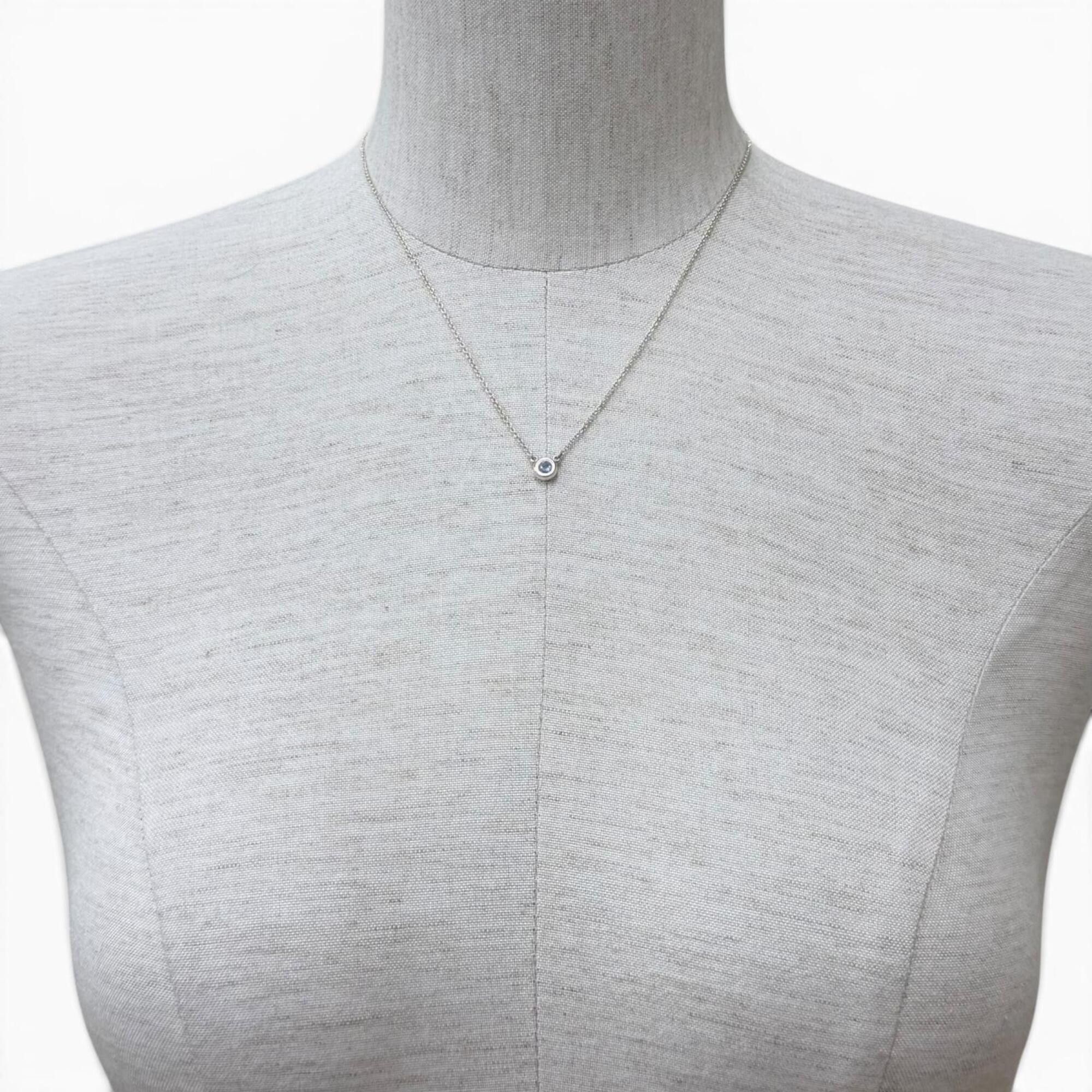 Tiffany & Co. TIFFANY&Co. Tiffany & Co. Elsa Peretti Color by the Yard Aquamarine Pendant AG925 0.13ct Necklace Silver Blue Total Weight 1.84g Women's Comes with Box and Dust Bag Size ONE SIZE - 4 Thumbnail