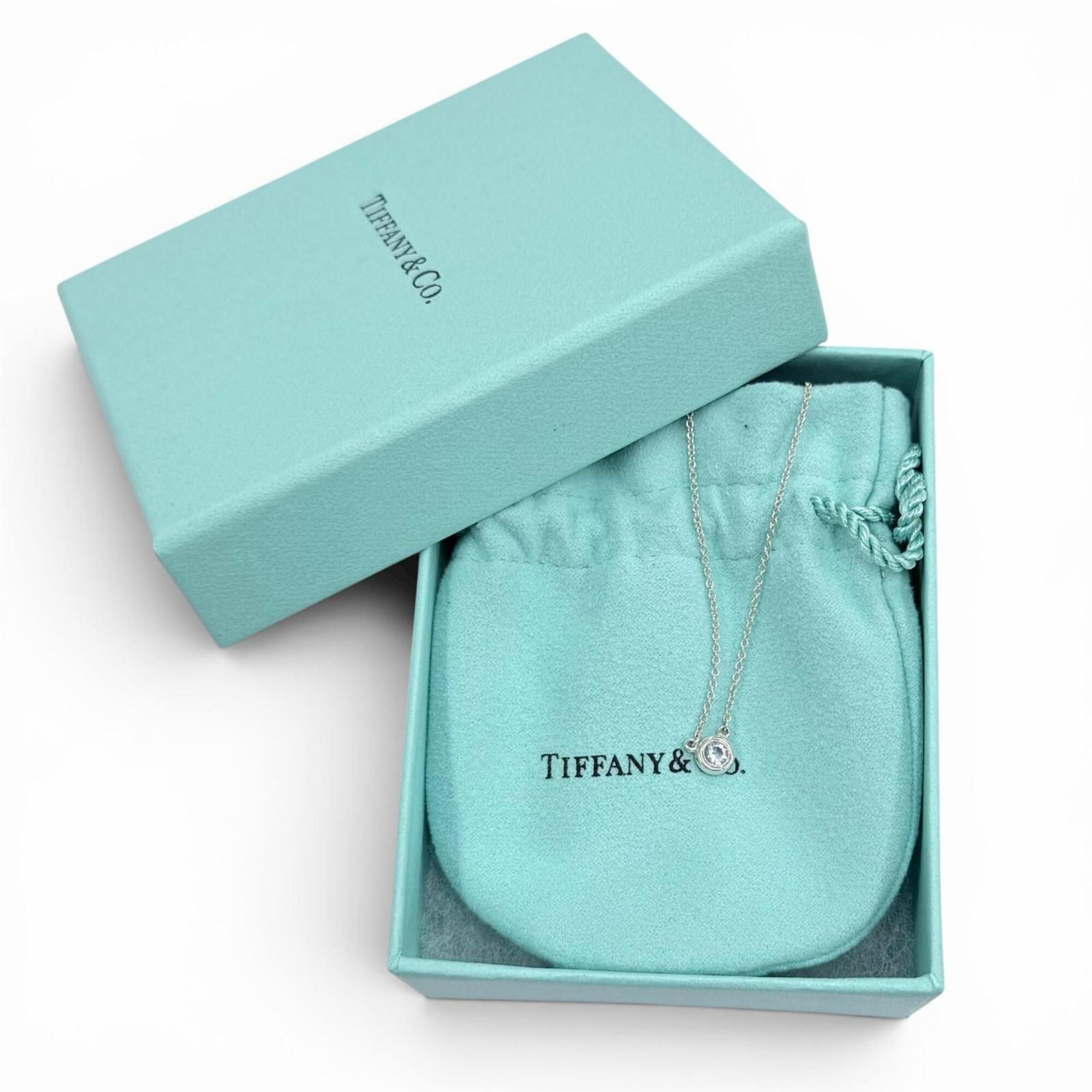 Tiffany & Co. TIFFANY&Co. Tiffany & Co. Elsa Peretti Color by the Yard Aquamarine Pendant AG925 0.13ct Necklace Silver Blue Total Weight 1.84g Women's Comes with Box and Dust Bag Size ONE SIZE - 2 Thumbnail