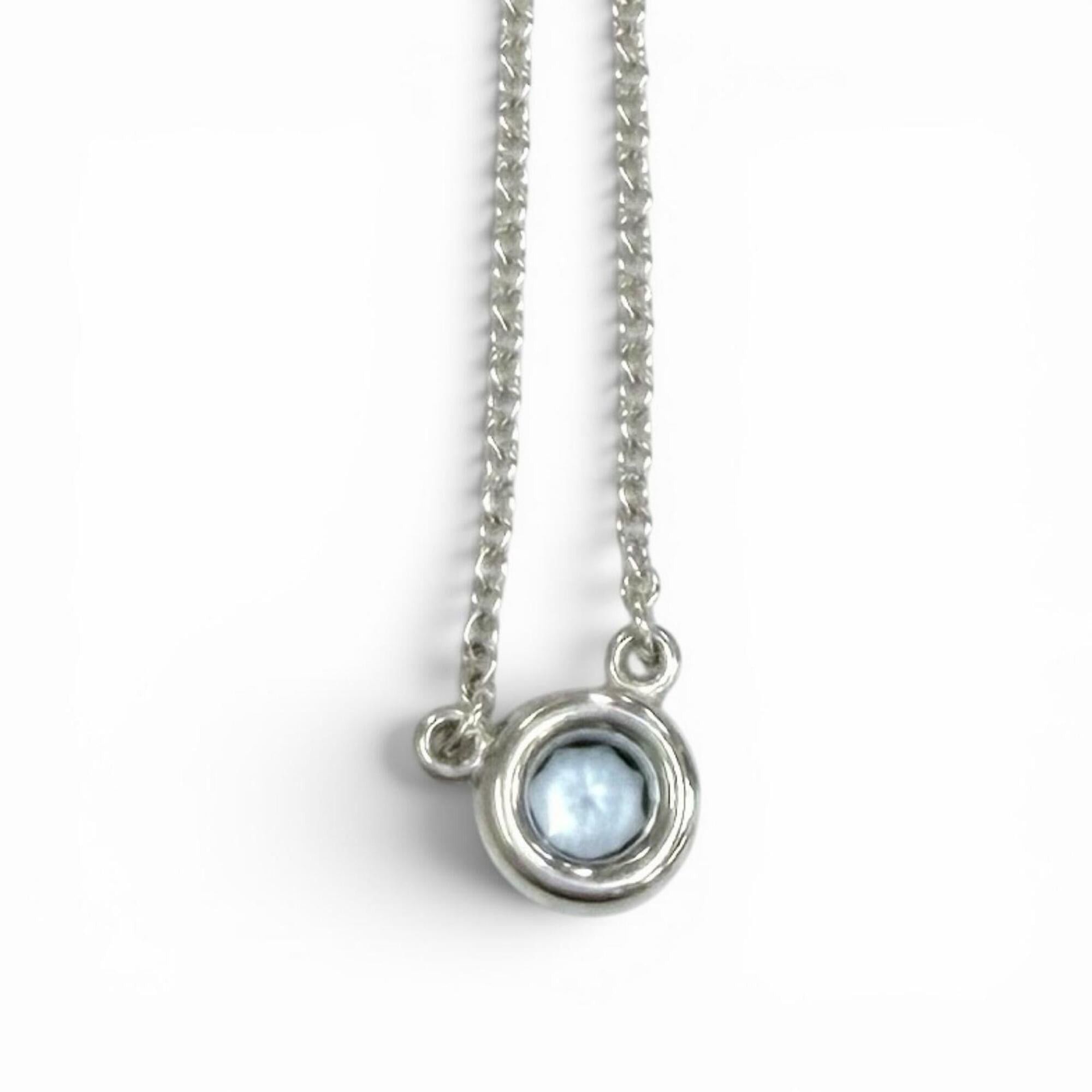Tiffany & Co. TIFFANY&Co. Tiffany & Co. Elsa Peretti Color by the Yard Aquamarine Pendant AG925 0.13ct Necklace Silver Blue Total Weight 1.84g Women's Comes with Box and Dust Bag Size ONE SIZE - 3 Thumbnail