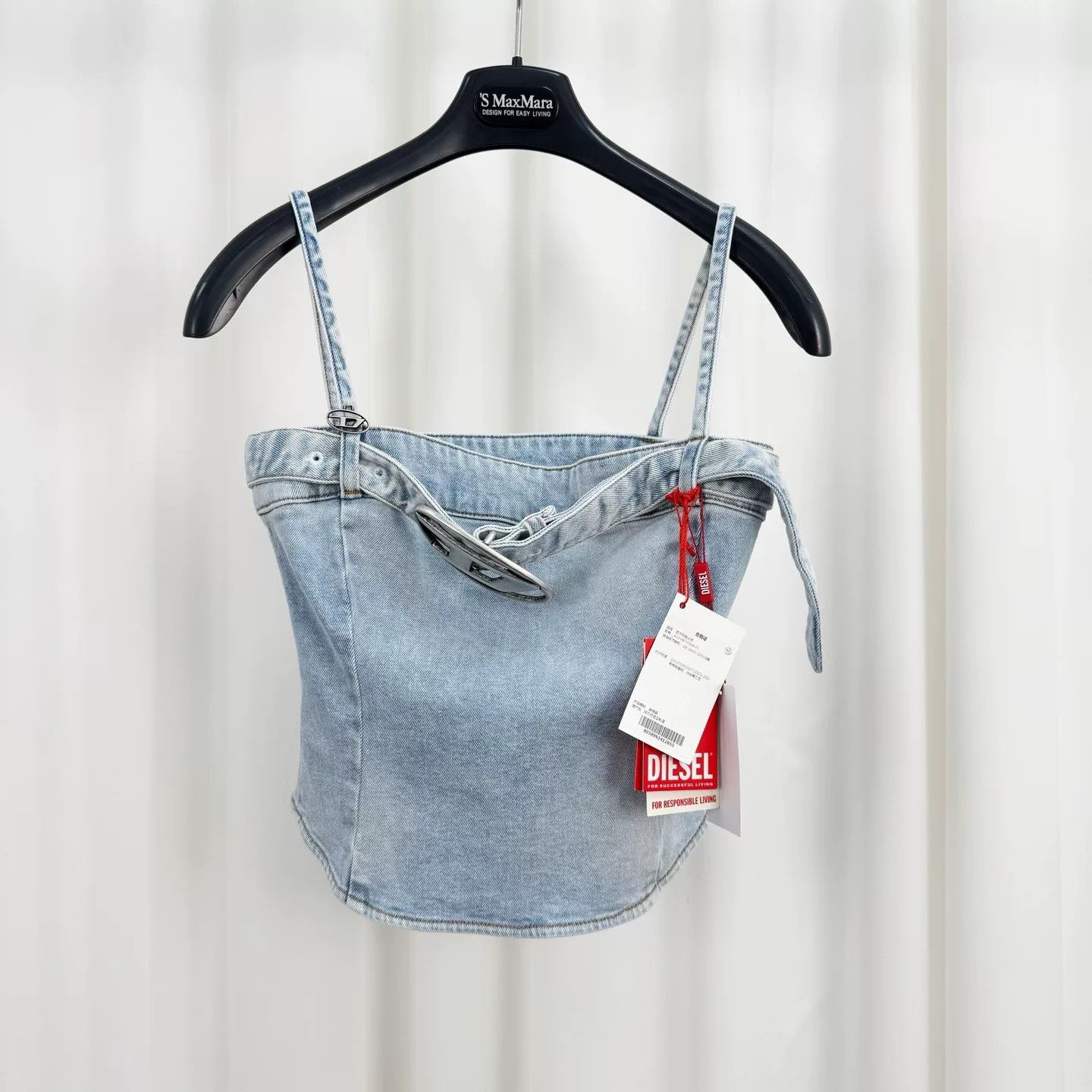 Diesel Diesel Metal Logo Denim Crop Top XS Size XS / US 0-2 / IT 36-38 - 2 Thumbnail