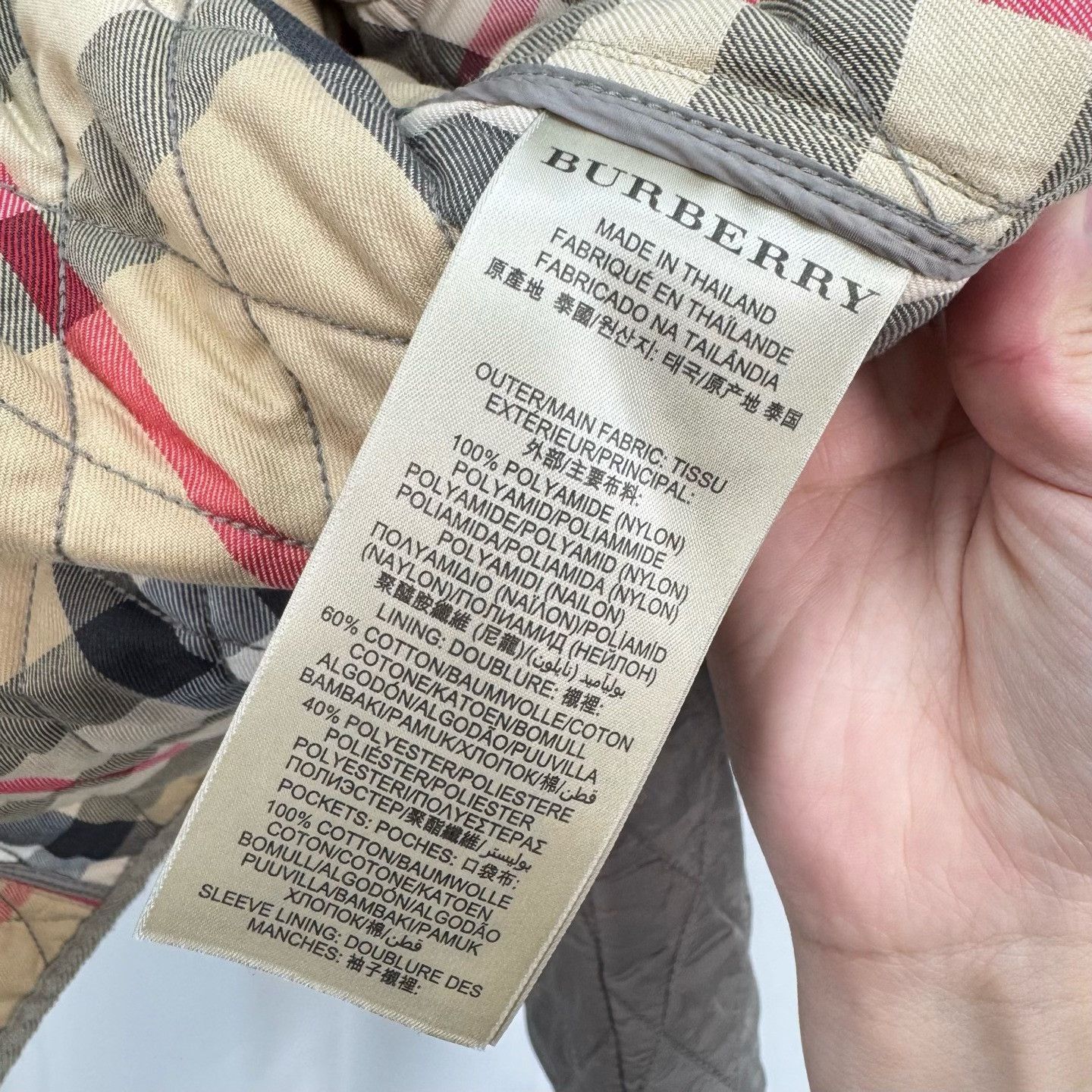 Burberry Burberry Brit Quilted Check Lining Jacket Size S Size US S / EU 44-46 / 1 - 9 Thumbnail