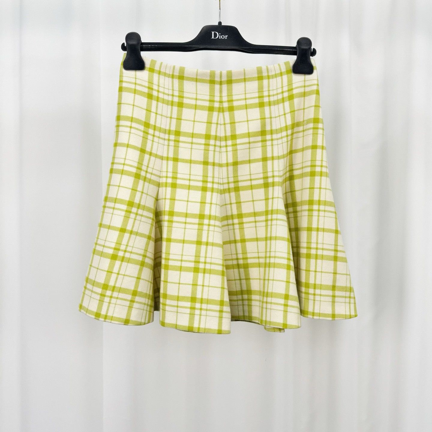 Dior Dior Green Check Wool Mini Skirt FR 38 Size 27" / US 4 / IT 40 - 2 Thumbnail