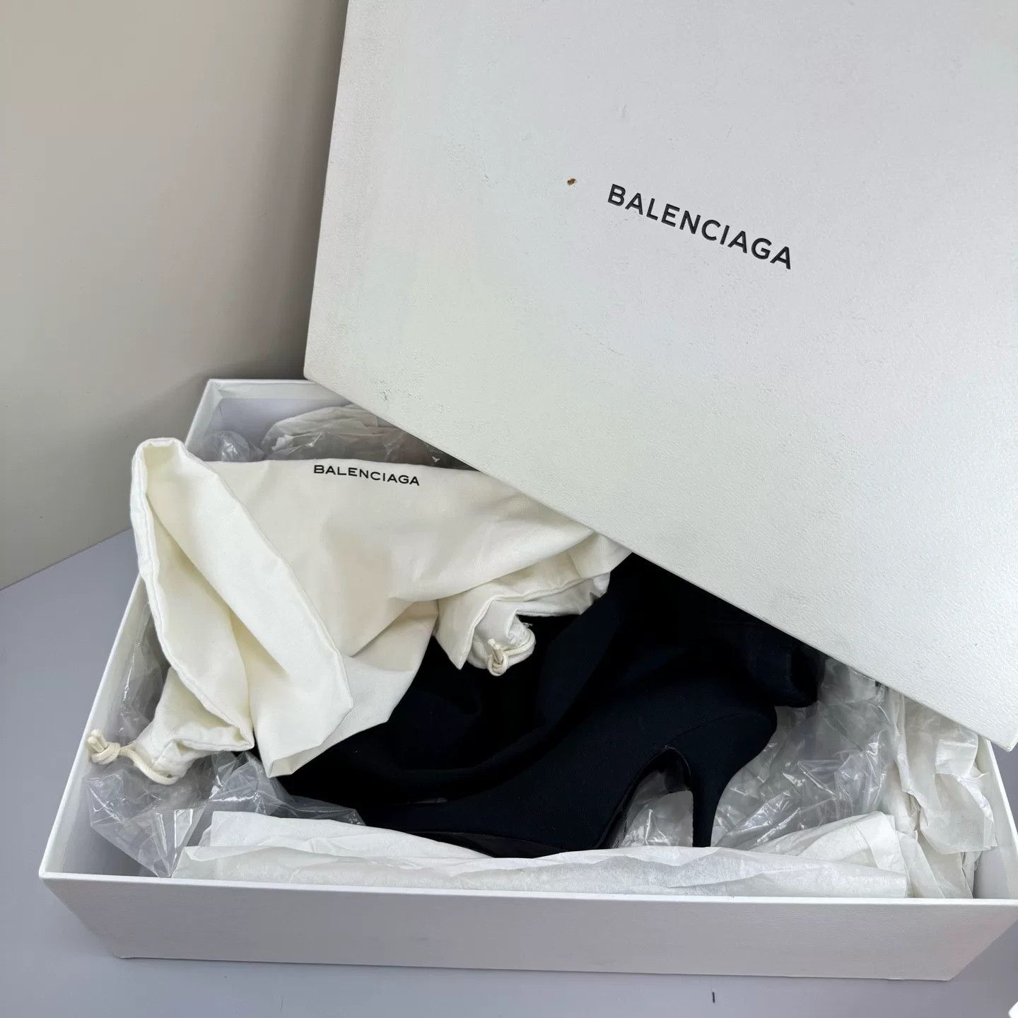Balenciaga Balenciaga Embroidered Logo Stiletto Boots Size 37.5 Size US 7.5 / IT 37.5 - 7 Thumbnail