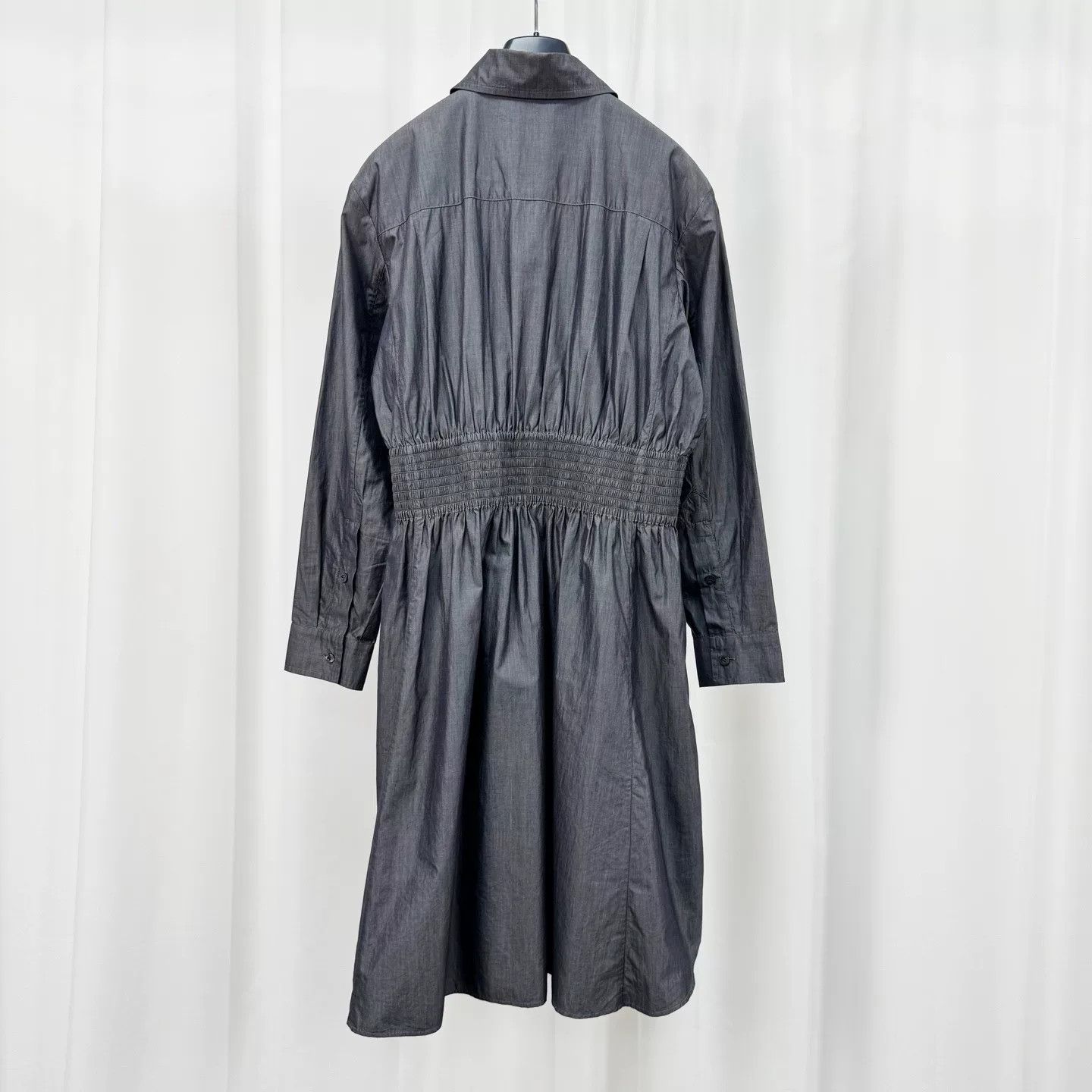 Louis Vuitton Louis Vuitton Cotton Silk Gathered Waist Shirtdress Size 36 Size XS / US 0-2 / IT 36-38 - 3 Thumbnail