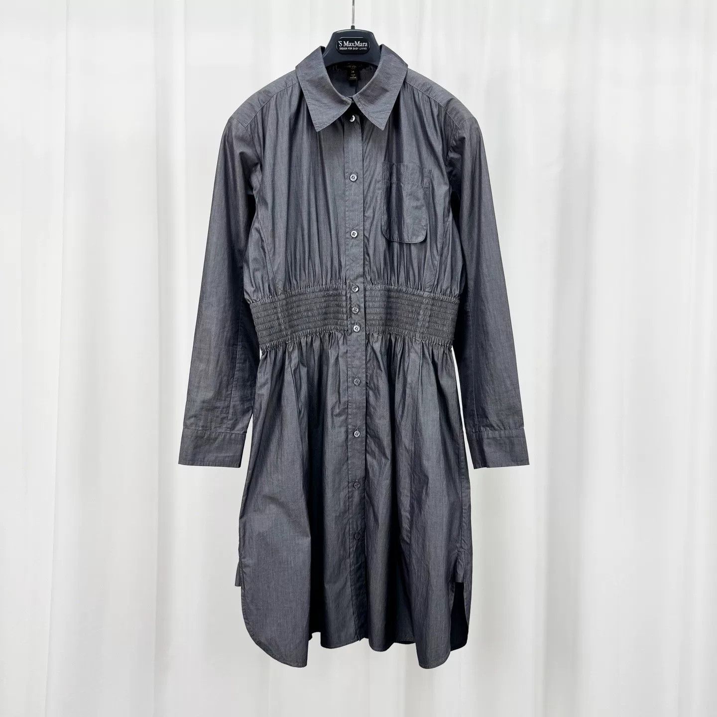 Louis Vuitton Louis Vuitton Cotton Silk Gathered Waist Shirtdress Size 36 Size XS / US 0-2 / IT 36-38 - 2 Thumbnail