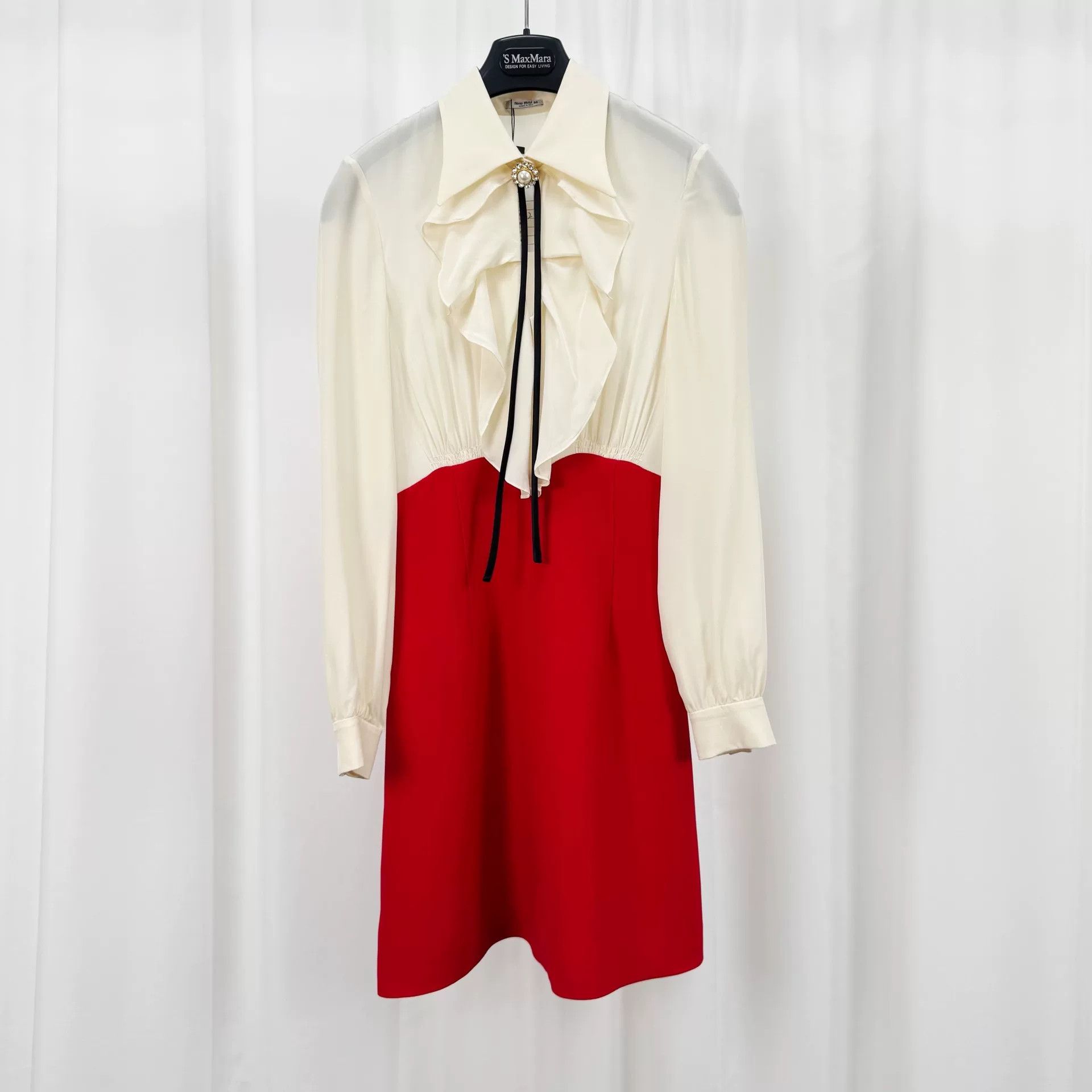 Miu Miu Miu Miu Jeweled Ruffle Mini Dress IT 36 Size XS / US 0-2 / IT 36-38 - 2 Thumbnail