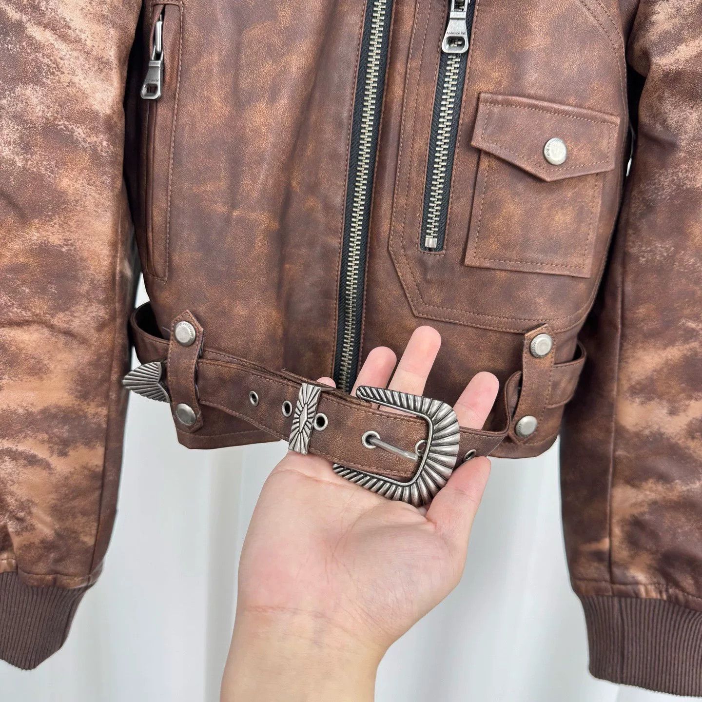 Andersson Bell Andersson Bell Distressed Leather Jacket Size S Size US S / EU 44-46 / 1 - 6 Thumbnail