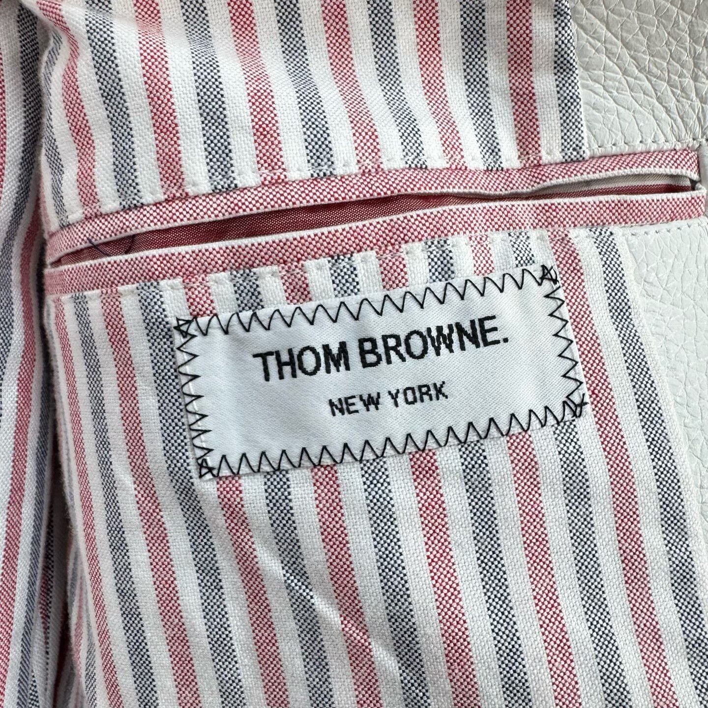 Thom Browne Thom Browne Embroidered Leather Baseball Jacket Size XS Size US XS / EU 42 / 0 - 8 Thumbnail