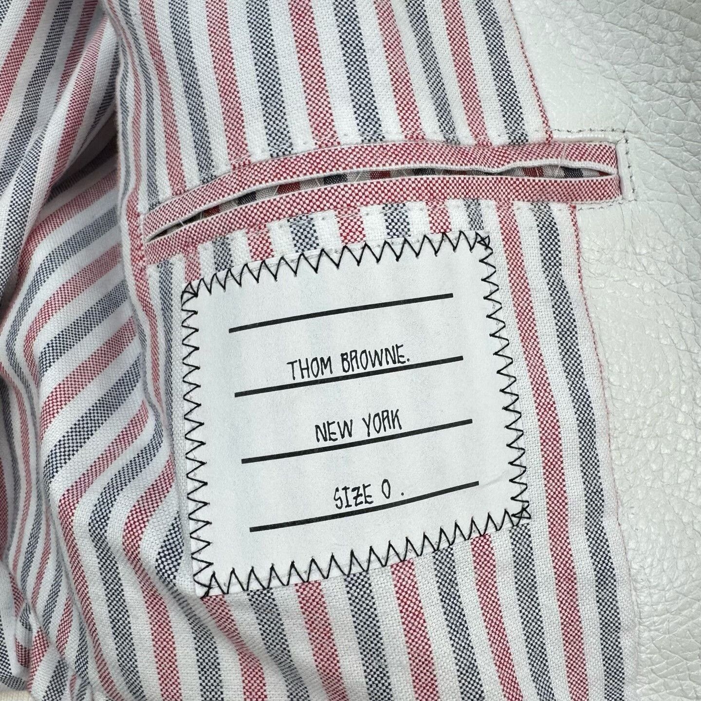 Thom Browne Thom Browne Embroidered Leather Baseball Jacket Size XS Size US XS / EU 42 / 0 - 7 Thumbnail