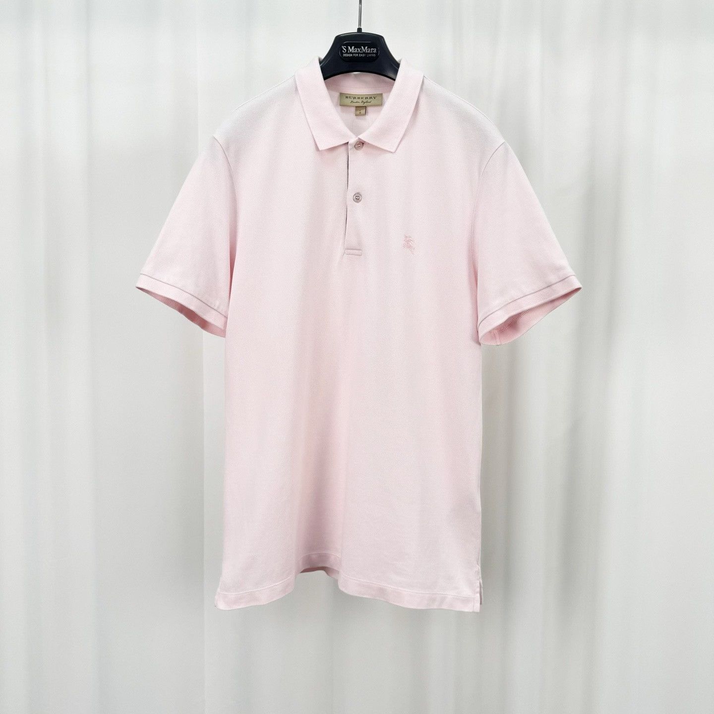Burberry Burberry Pink Equestrian Knight Polo Shirt Size L Size US L / EU 52-54 / 3 - 2 Thumbnail