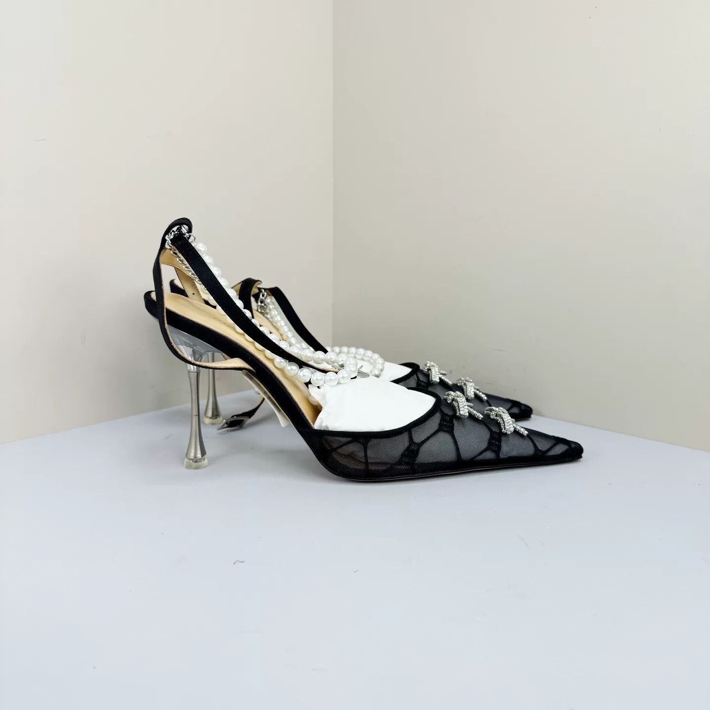 MACH & MACH Mach & Mach Black Crystal Bow Matilda Heels Size 37 Size US 7 / IT 37 - 5 Thumbnail