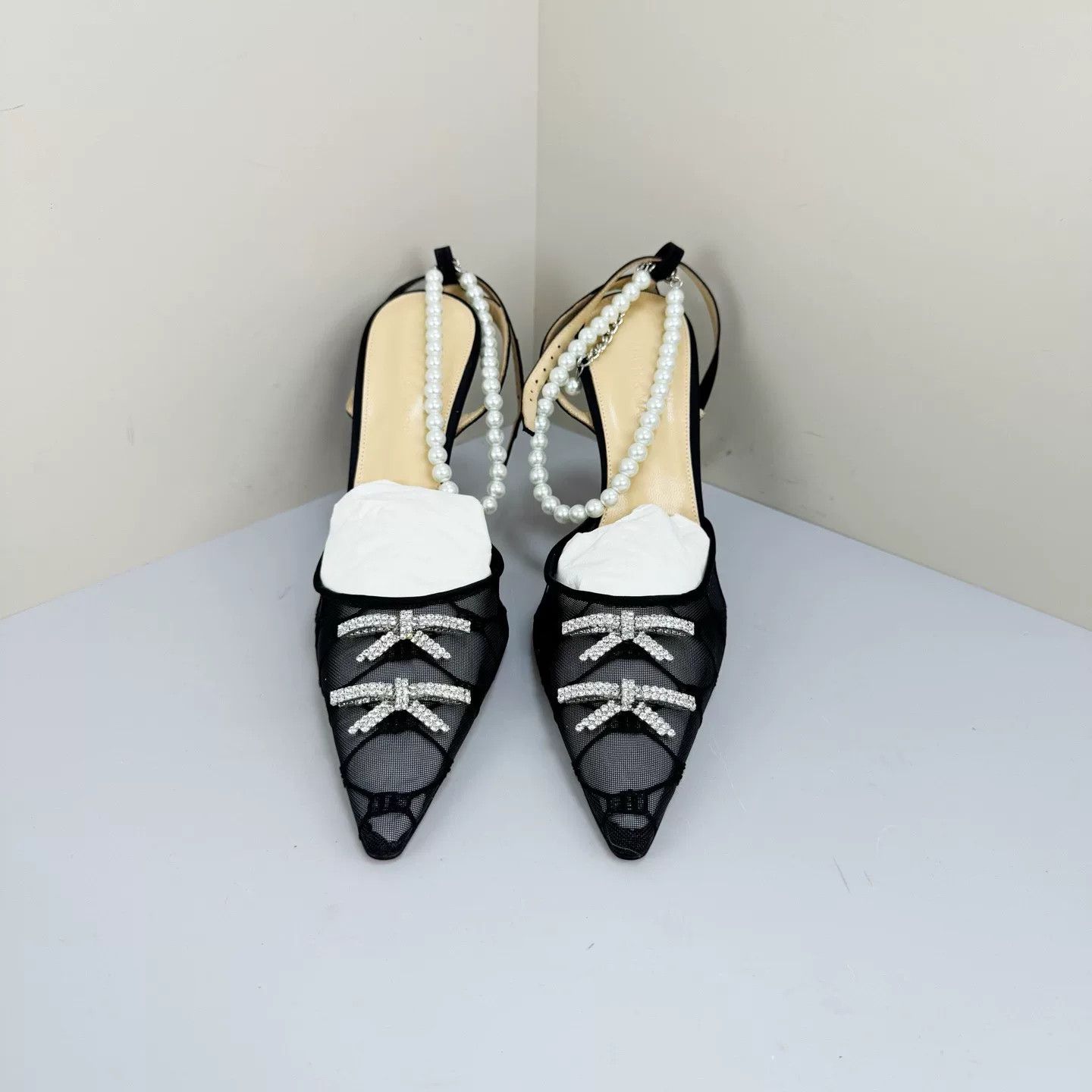 MACH & MACH Mach & Mach Black Crystal Bow Matilda Heels Size 37 Size US 7 / IT 37 - 2 Thumbnail