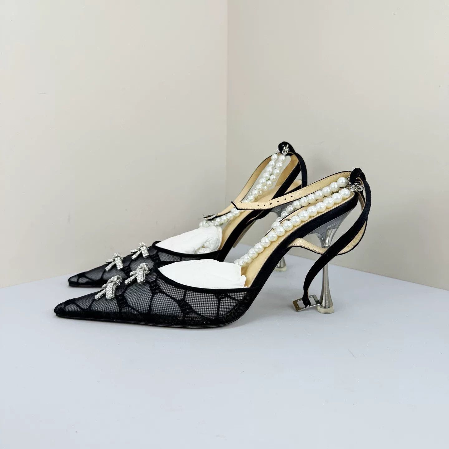 MACH & MACH Mach & Mach Black Crystal Bow Matilda Heels Size 37 Size US 7 / IT 37 - 3 Thumbnail