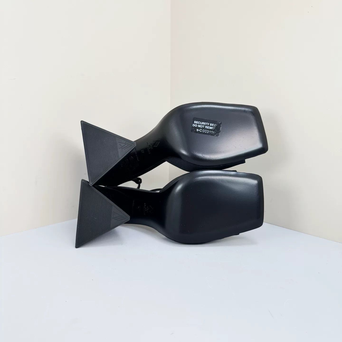 The Attico The Attico Black Satin Pyramid Heel Sandals Size 37 Size US 7 / IT 37 - 6 Thumbnail