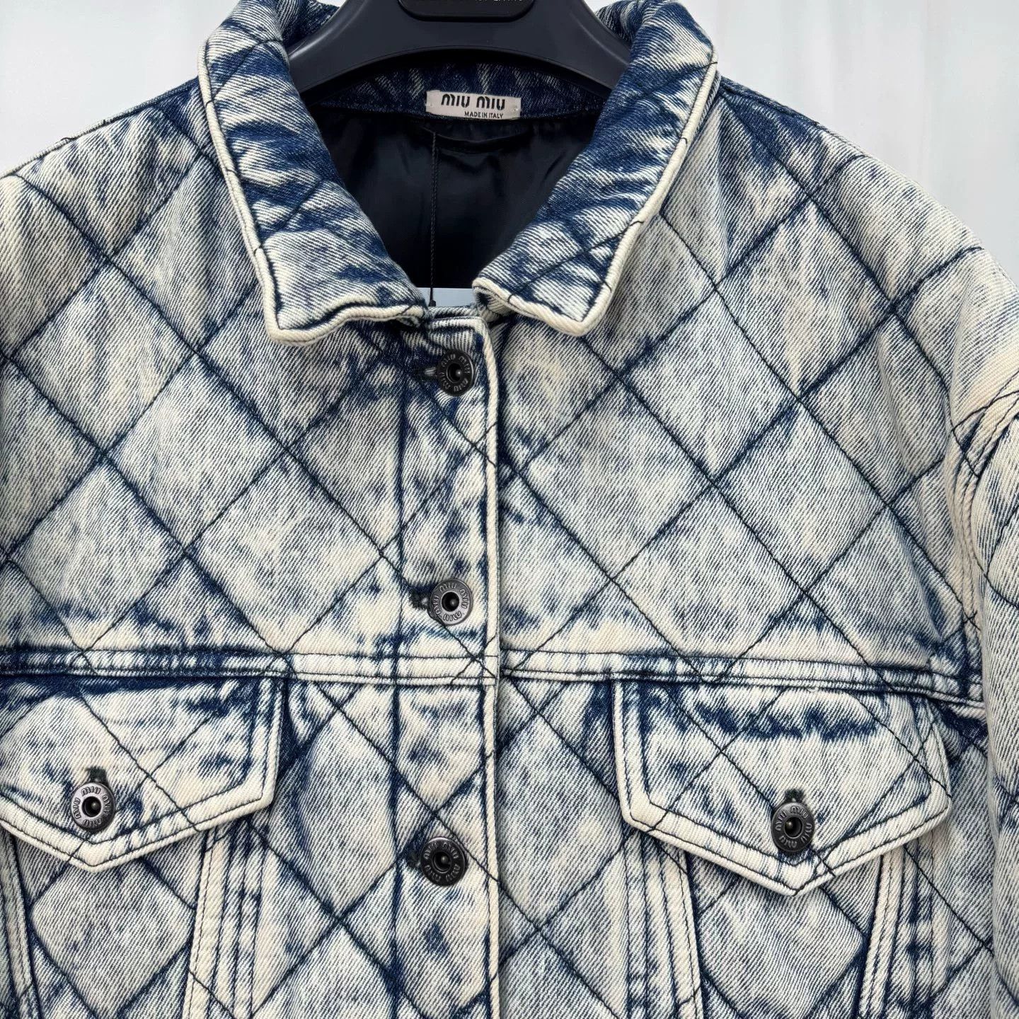 Miu Miu Miu Miu Quilted Logo Denim Jacket Size 40 Size S / US 4 / IT 40 - 4 Thumbnail