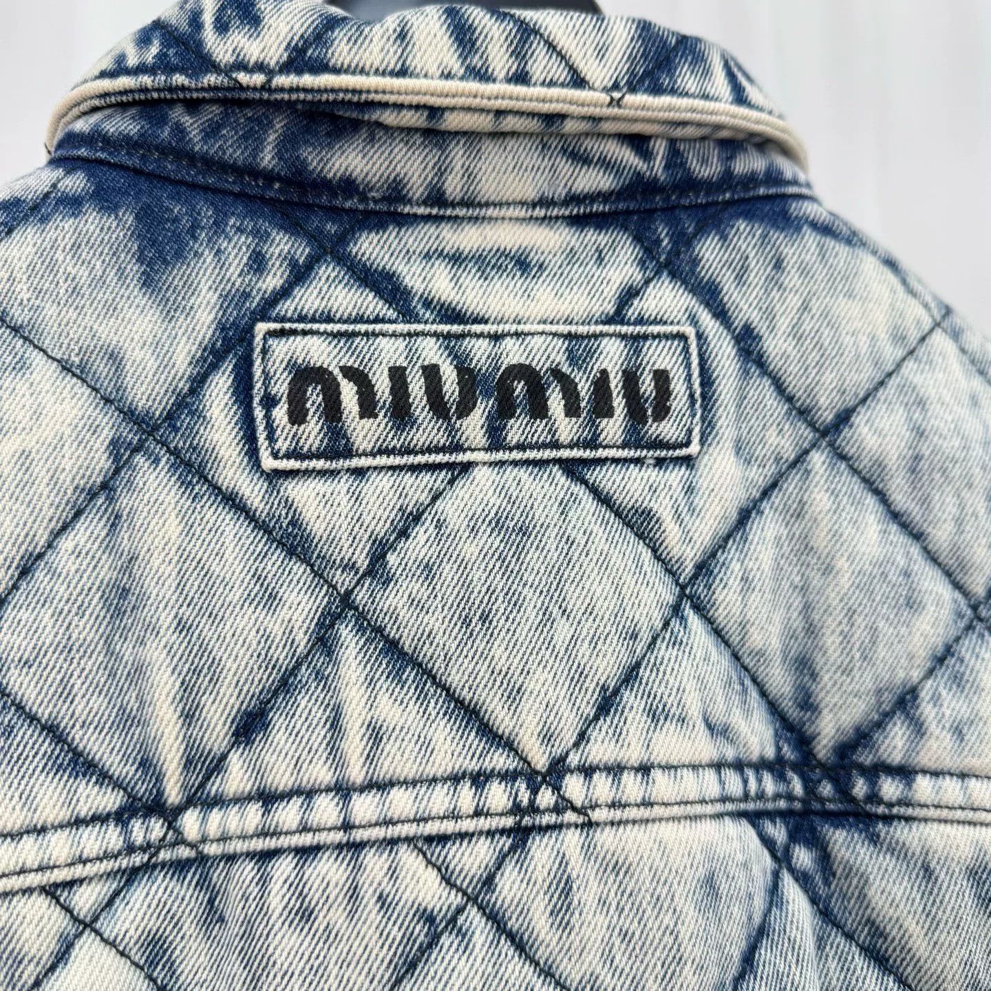 Miu Miu Miu Miu Quilted Logo Denim Jacket Size 40 Size S / US 4 / IT 40 - 6 Thumbnail