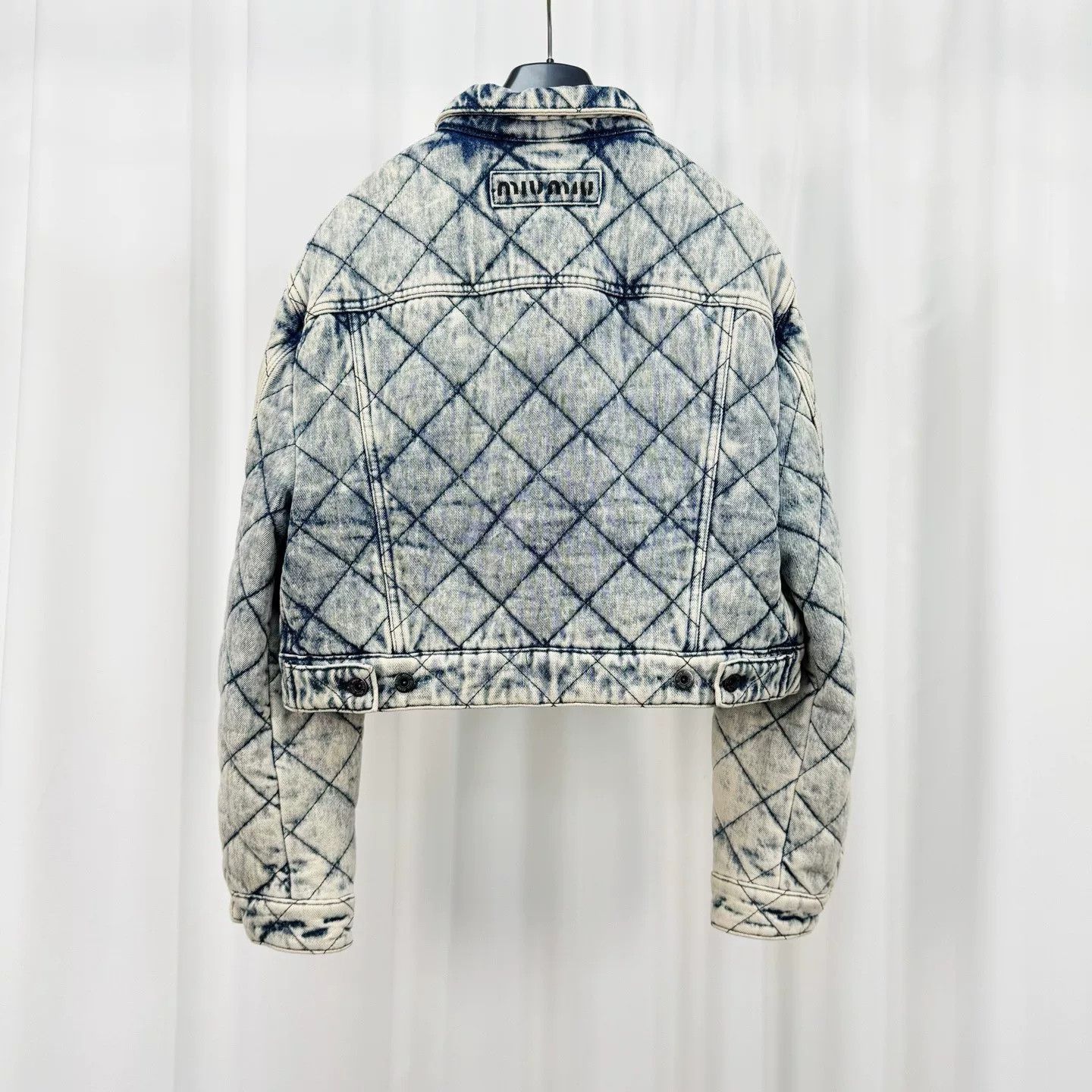 Miu Miu Miu Miu Quilted Logo Denim Jacket Size 40 Size S / US 4 / IT 40 - 3 Thumbnail
