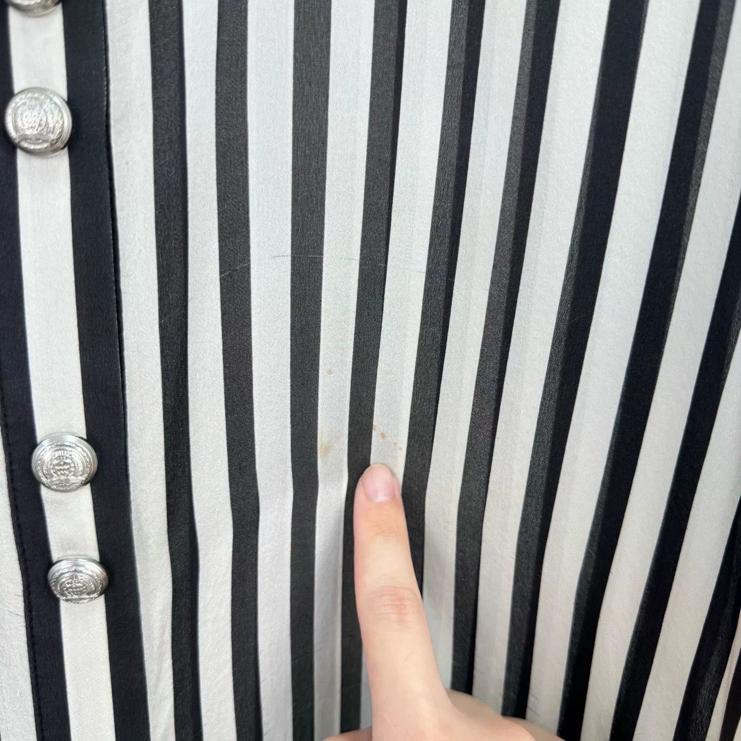 Balmain Balmain Striped Silk Button Up Shirt Size 34 Size XS / US 0-2 / IT 36-38 - 6 Thumbnail