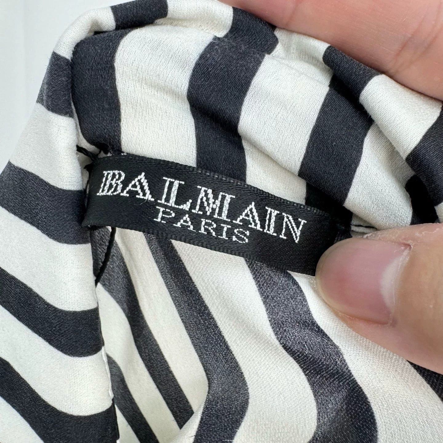 Balmain Balmain Striped Silk Button Up Shirt Size 34 Size XS / US 0-2 / IT 36-38 - 7 Thumbnail