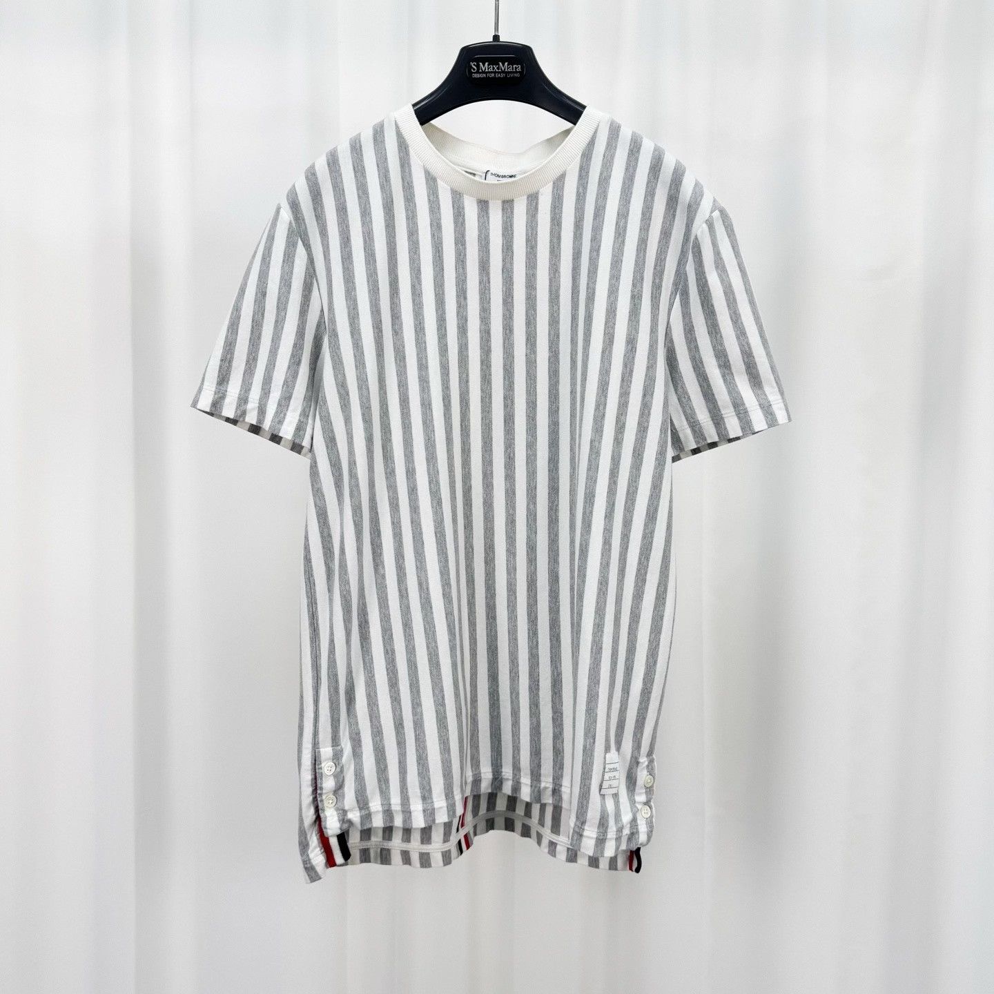 Thom Browne Thom Browne Grey White Striped T-Shirt Size 1 Size US S / EU 44-46 / 1 - 2 Thumbnail
