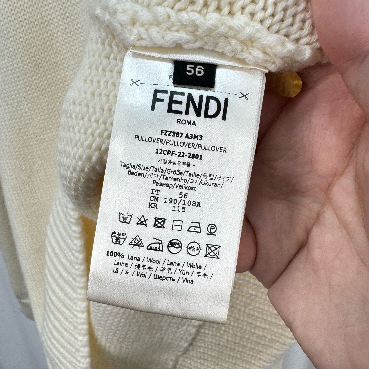 Fendi Fendi Embroidered Logo Wool Sweater Size XL Size US XL / EU 56 / 4 - 7 Thumbnail
