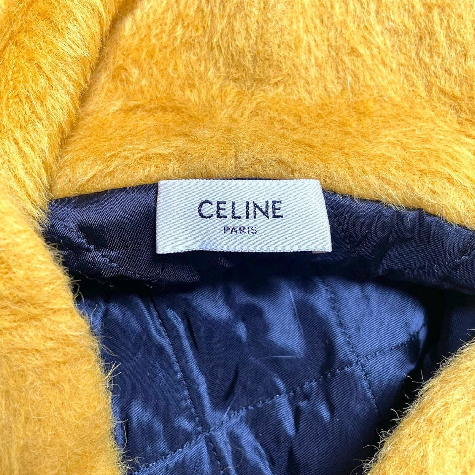 Celine Beaded Logo Wool Hooded Sweatshirt Yellow Size US XL / EU 56 / 4 - 4 Thumbnail