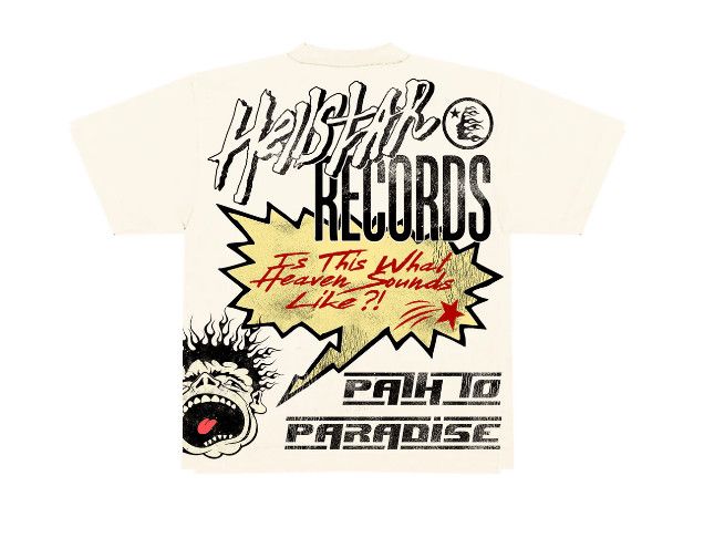 HELLSTAR Records Short Sleeve Tee Shirt Cream Size US XL / EU 56 / 4 - 2 Thumbnail