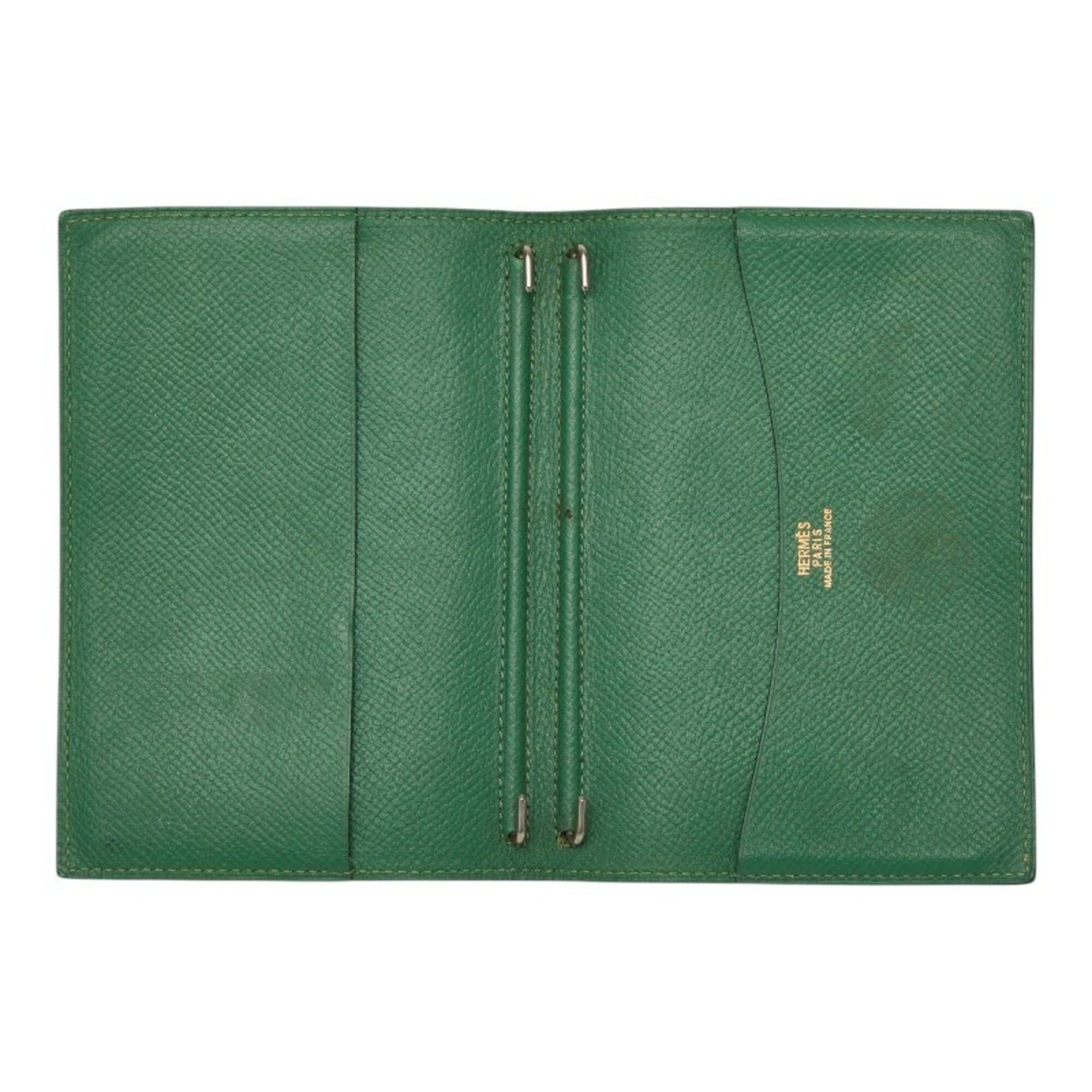 Hermes Hermes Agenda GM Notebook Cover, Green Leather, Women's Size ONE SIZE - 6 Thumbnail