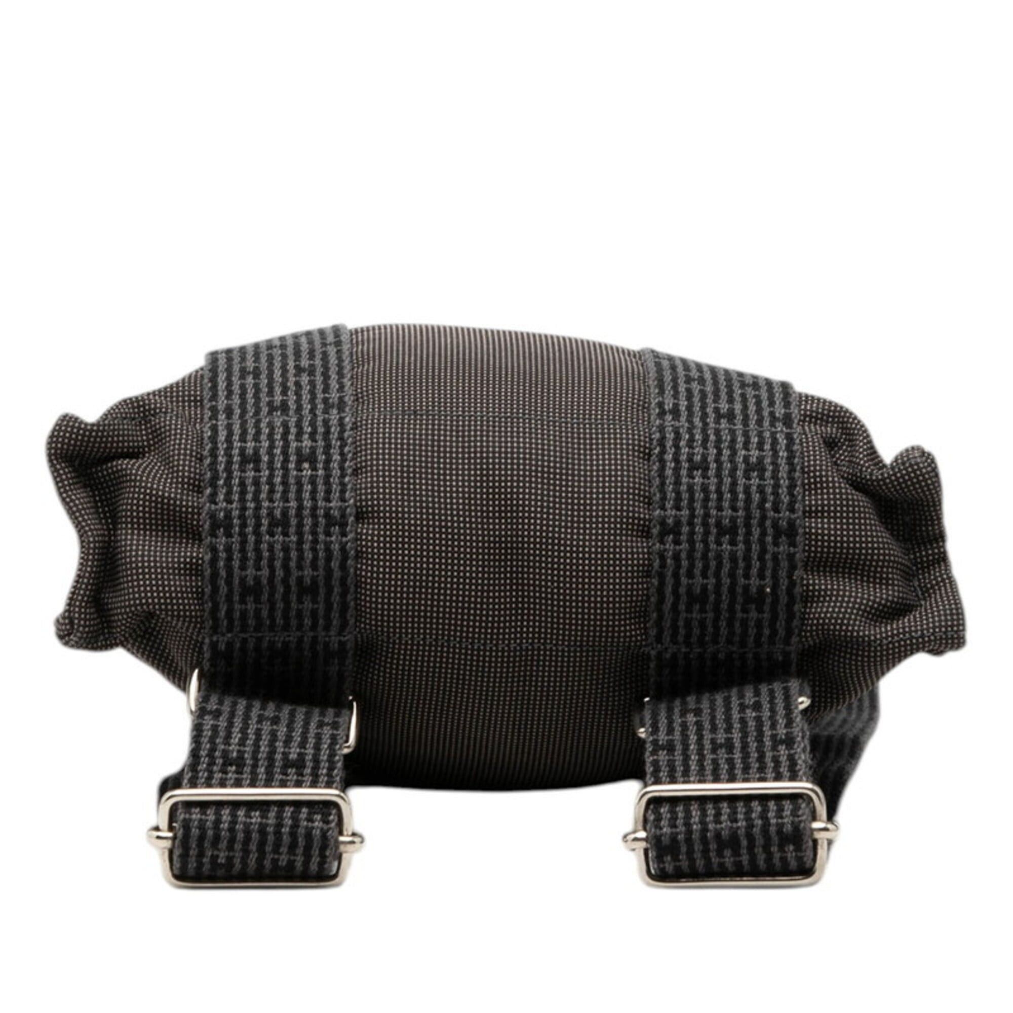 Hermes Hermes Herline Ad PM Backpack, Black/Gray Canvas, Women's. Size ONE SIZE - 3 Thumbnail
