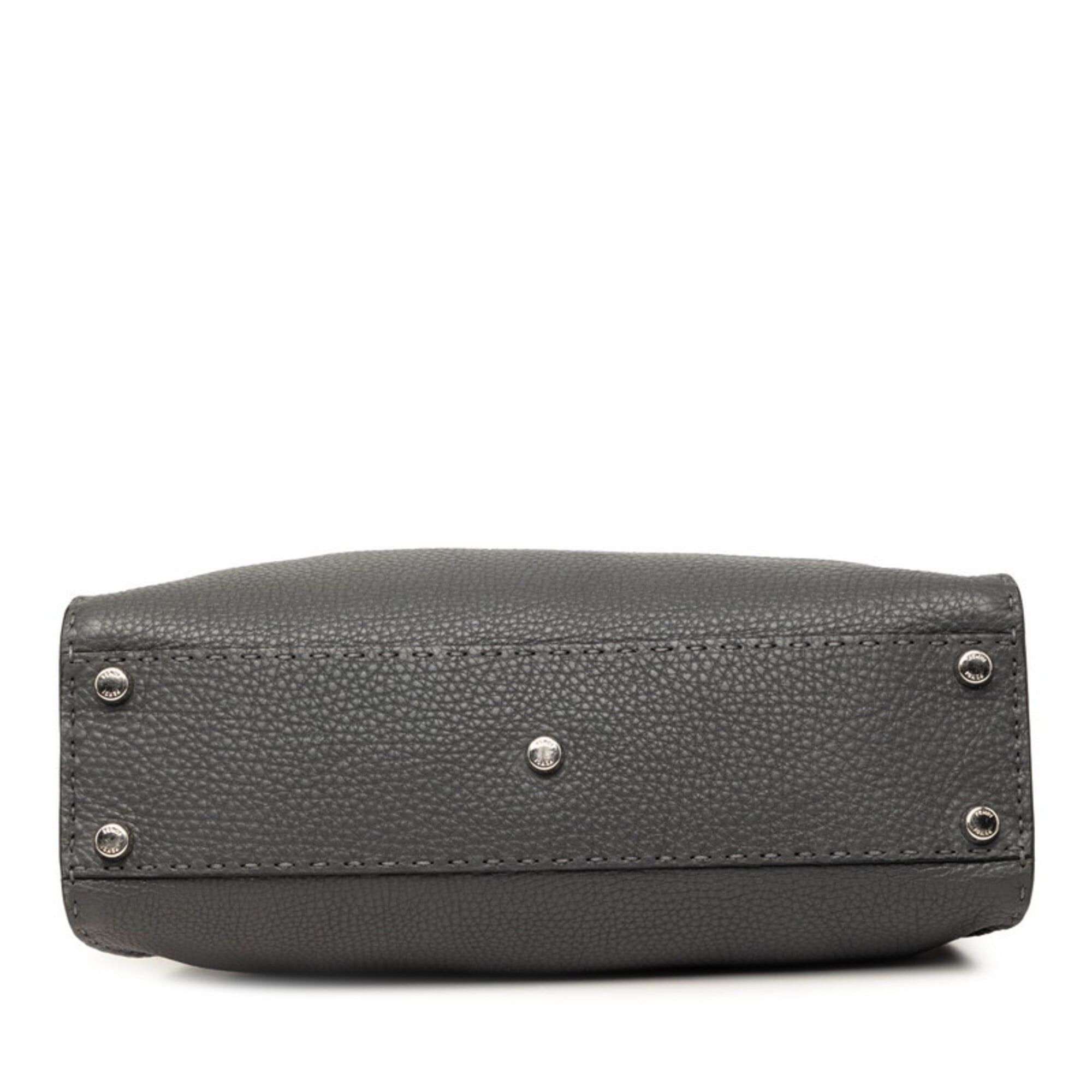 Fendi Fendi Selleria Peekaboo Medium Handbag 8BN226 Gray Leather Women's FENDI Size ONE SIZE - 3 Thumbnail