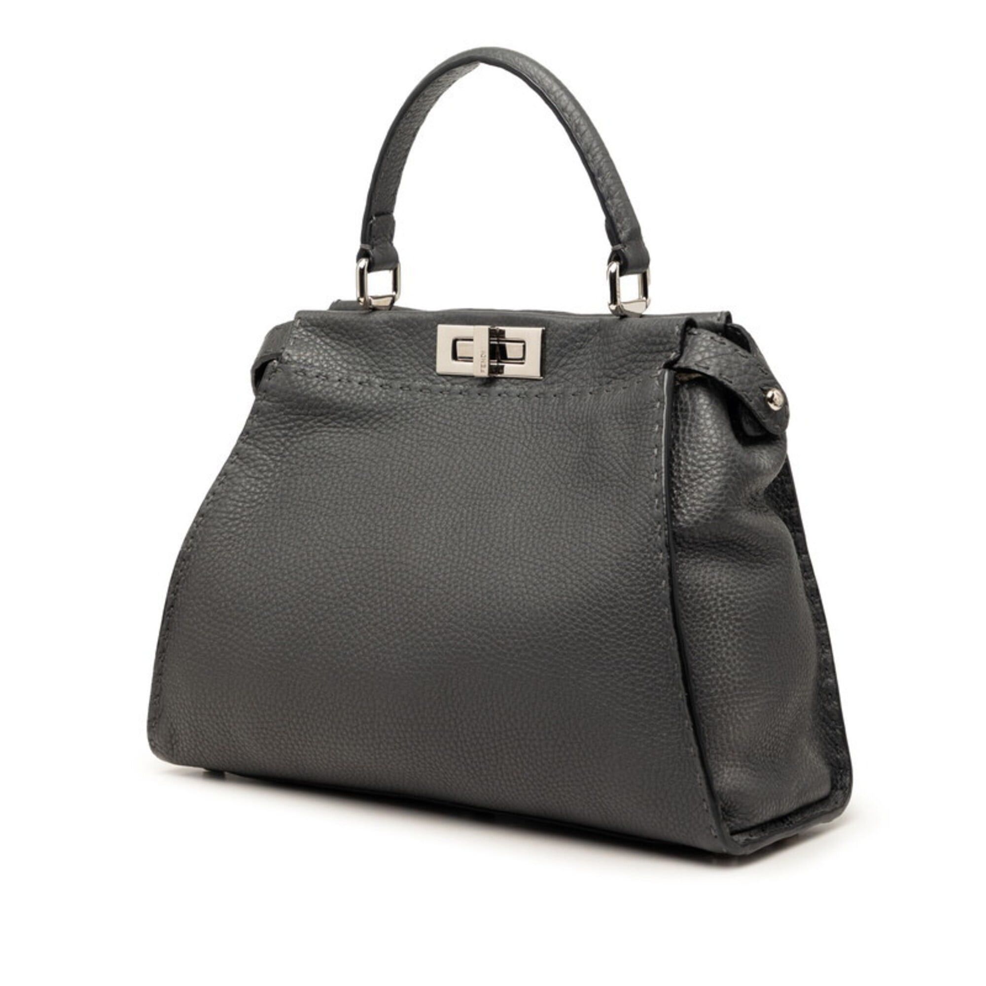 Fendi Fendi Selleria Peekaboo Medium Handbag 8BN226 Gray Leather Women's FENDI Size ONE SIZE - 2 Thumbnail