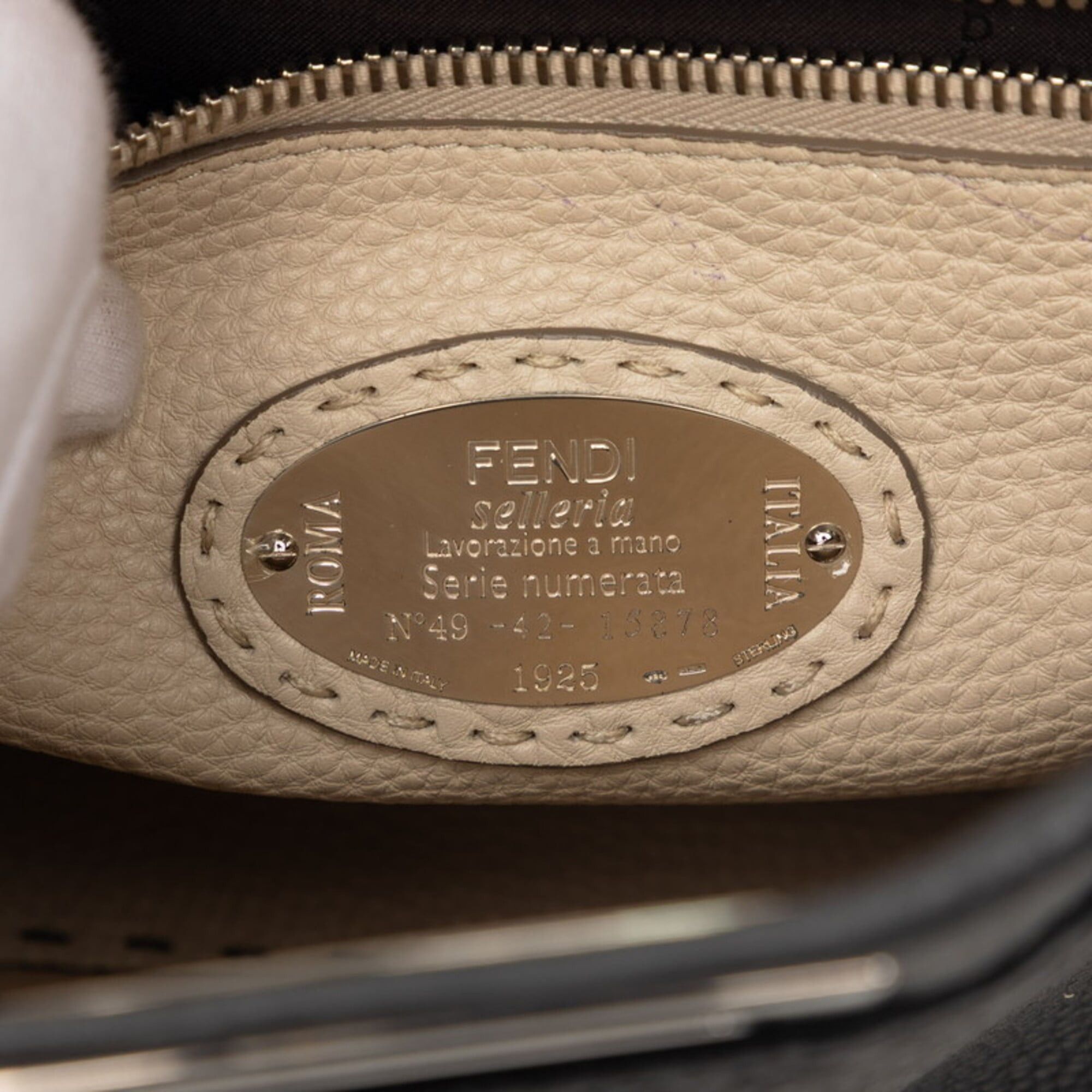 Fendi Fendi Selleria Peekaboo Medium Handbag 8BN226 Gray Leather Women's FENDI Size ONE SIZE - 6 Thumbnail