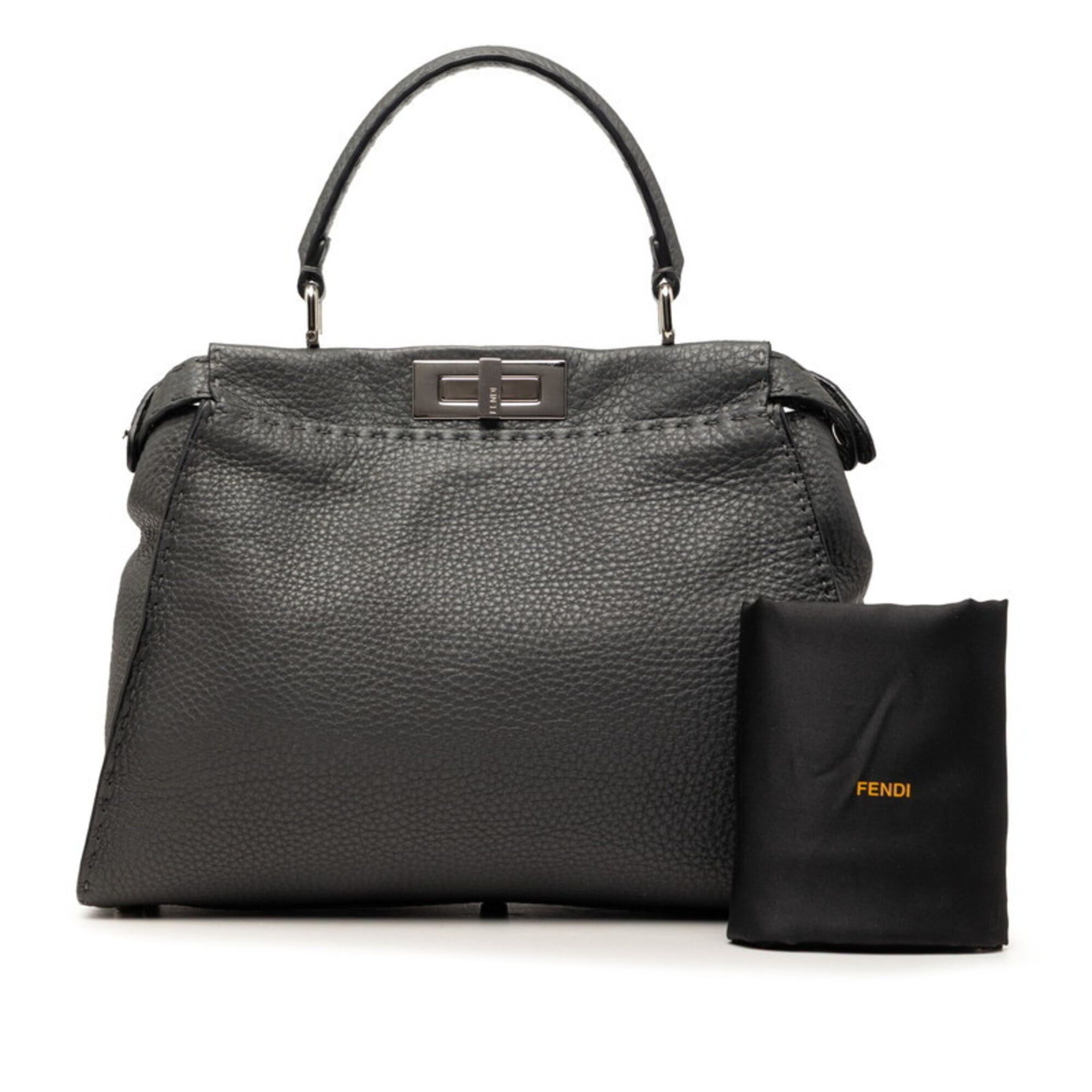 Fendi Fendi Selleria Peekaboo Medium Handbag 8BN226 Gray Leather Women's FENDI Size ONE SIZE - 8 Thumbnail