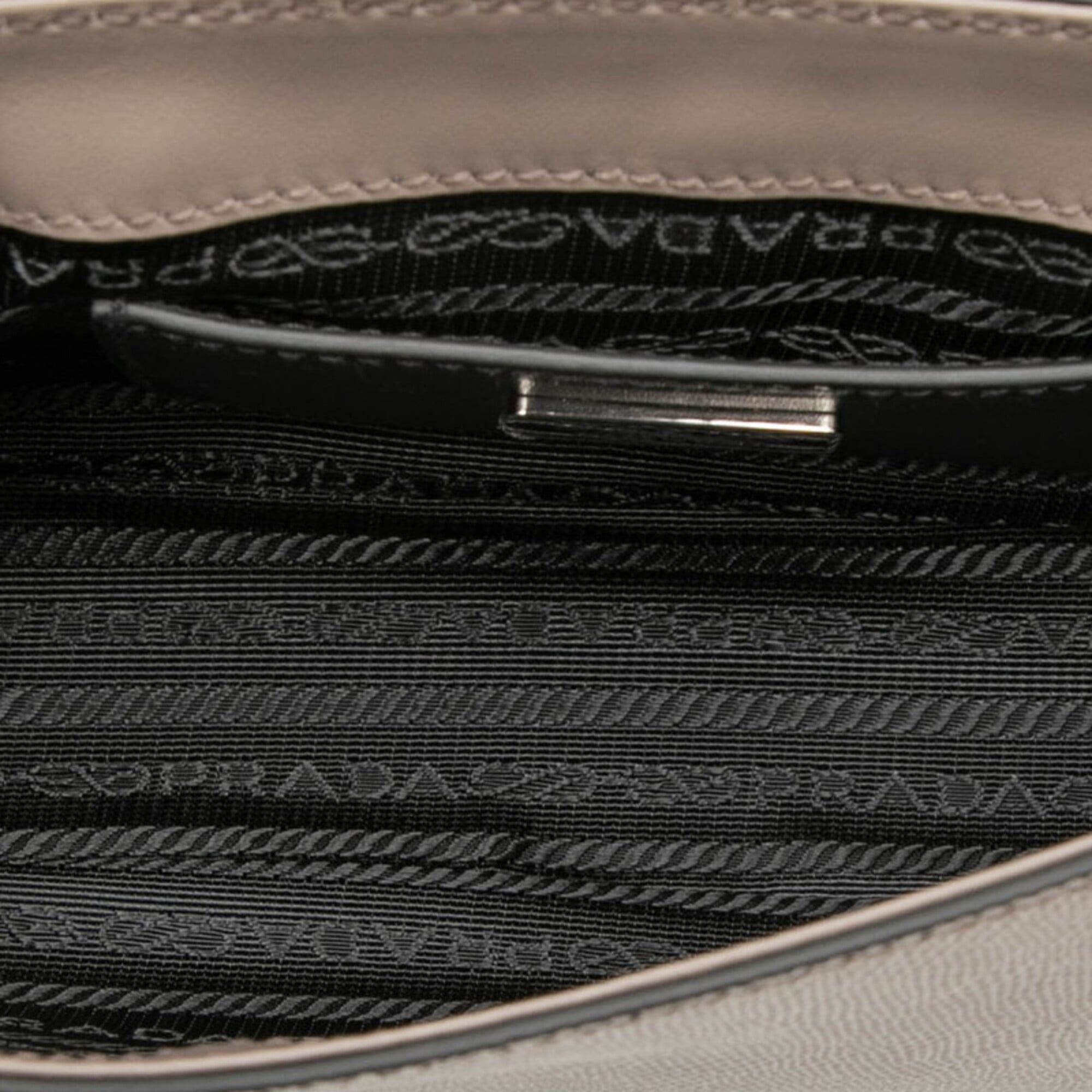 Prada Prada Triangle Logo Shoulder Bag Crossbody 2VD065 Greige Saffiano Leather Women's PRADA Size ONE SIZE - 4 Thumbnail