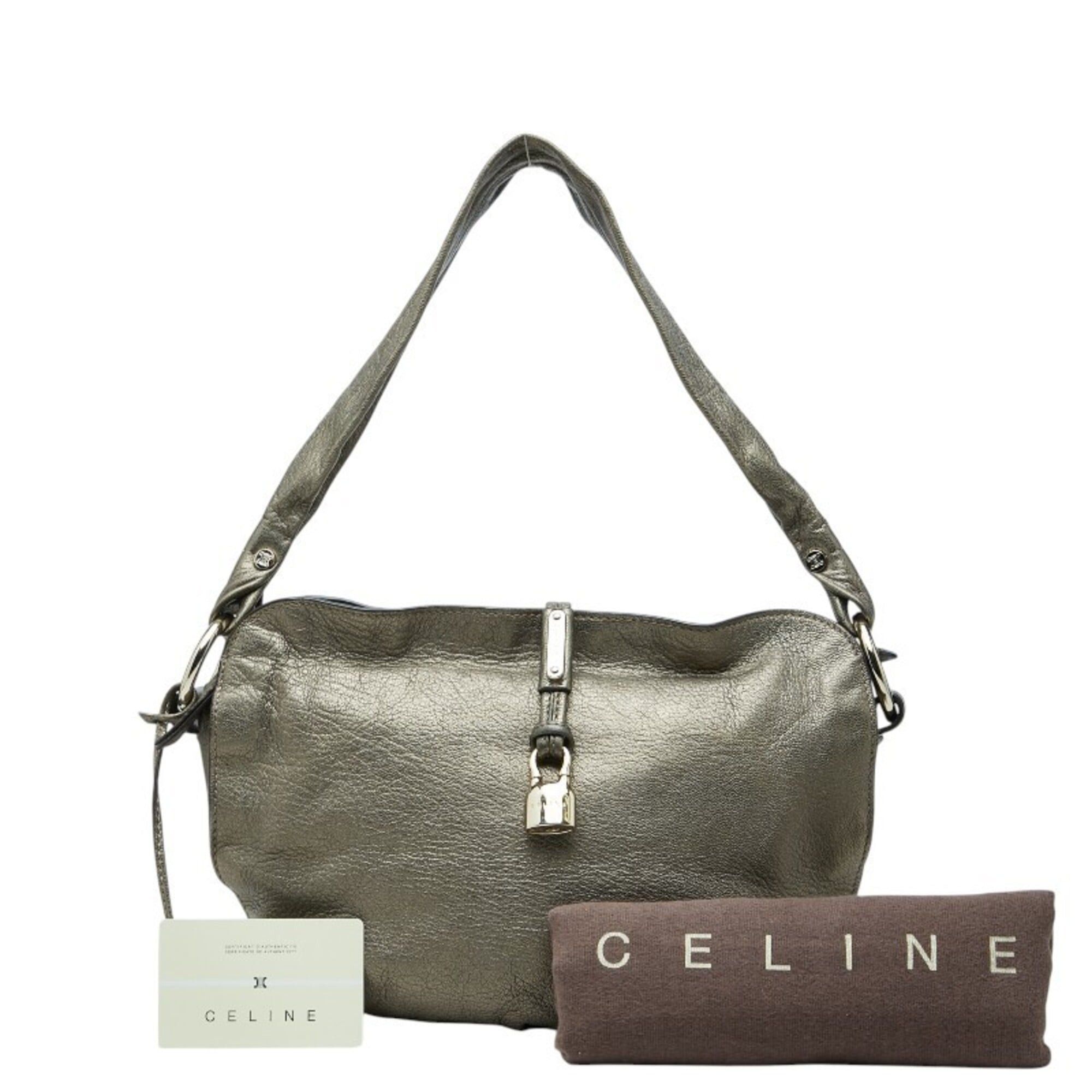 Celine Celine Bittersweet One-Shoulder Bag, Metallic Bronze Leather, Women's CELINE Size ONE SIZE - 10 Thumbnail