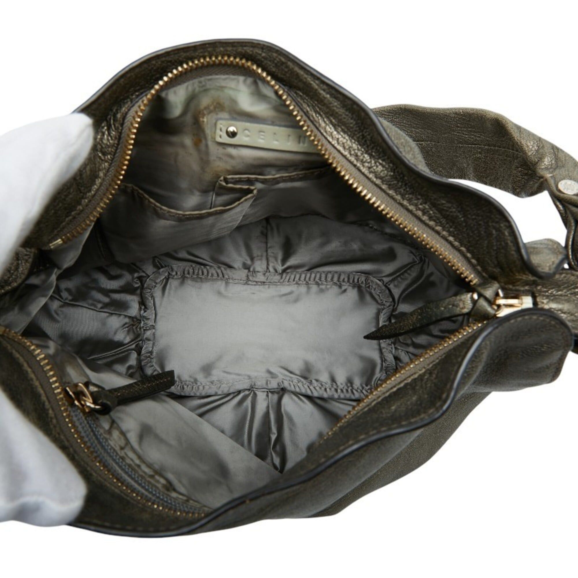 Celine Celine Bittersweet One-Shoulder Bag, Metallic Bronze Leather, Women's CELINE Size ONE SIZE - 6 Thumbnail