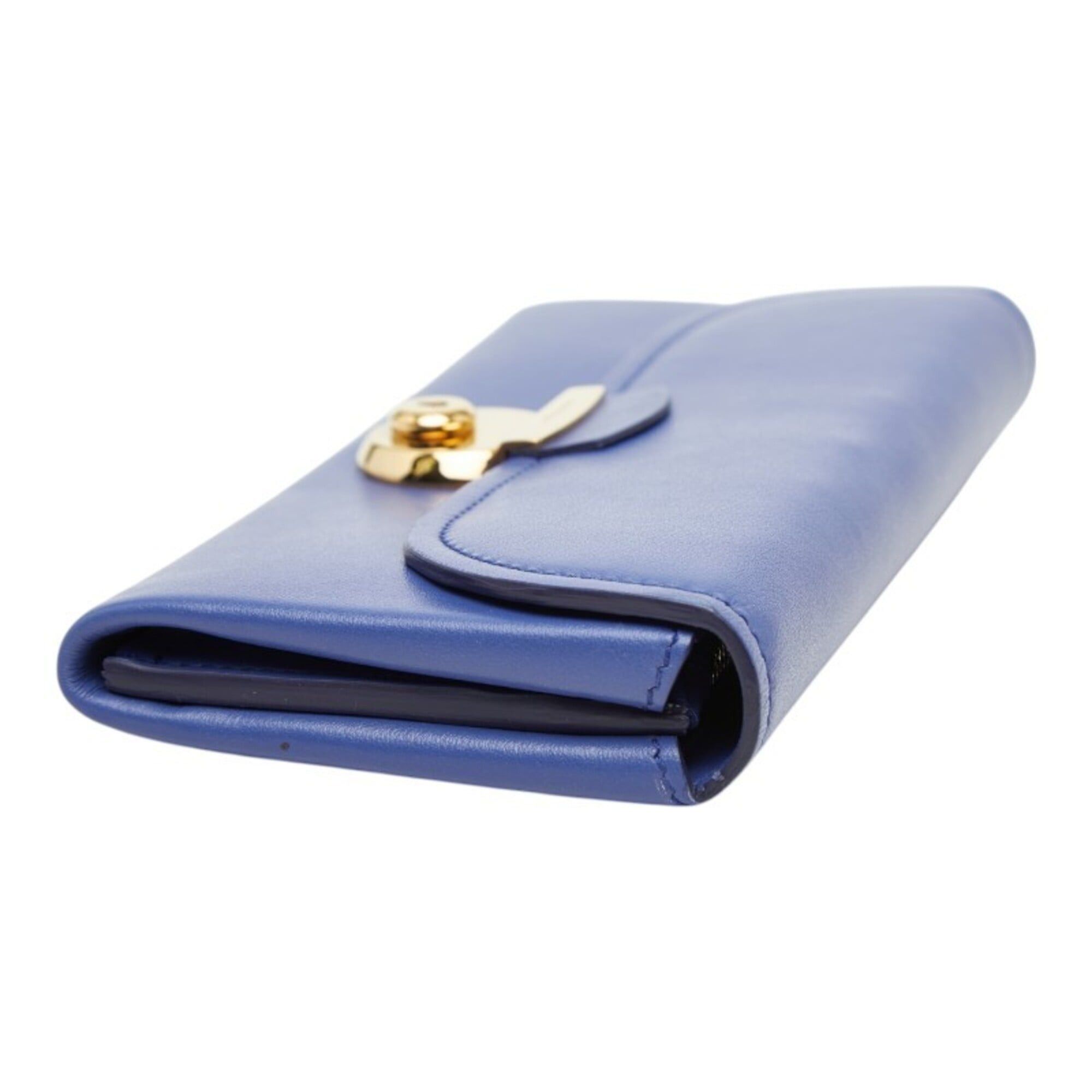 Salvatore Ferragamo Salvatore Ferragamo Long Wallet KB-22C224 Light Blue Leather Women's Size ONE SIZE - 7 Thumbnail