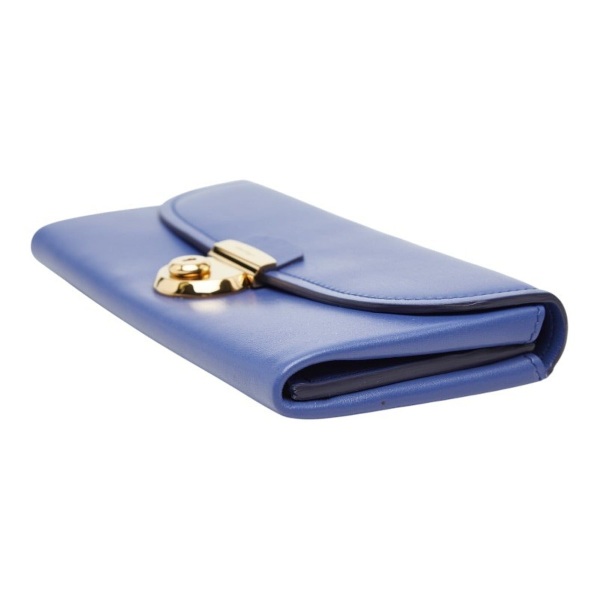 Salvatore Ferragamo Salvatore Ferragamo Long Wallet KB-22C224 Light Blue Leather Women's Size ONE SIZE - 4 Thumbnail